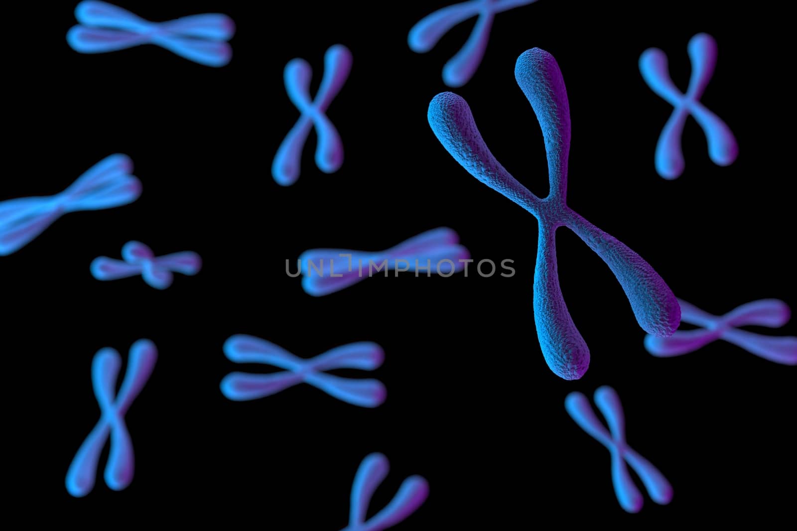 3d rendering of Chromosome Abstract Scientific Background, 3d illustration.
