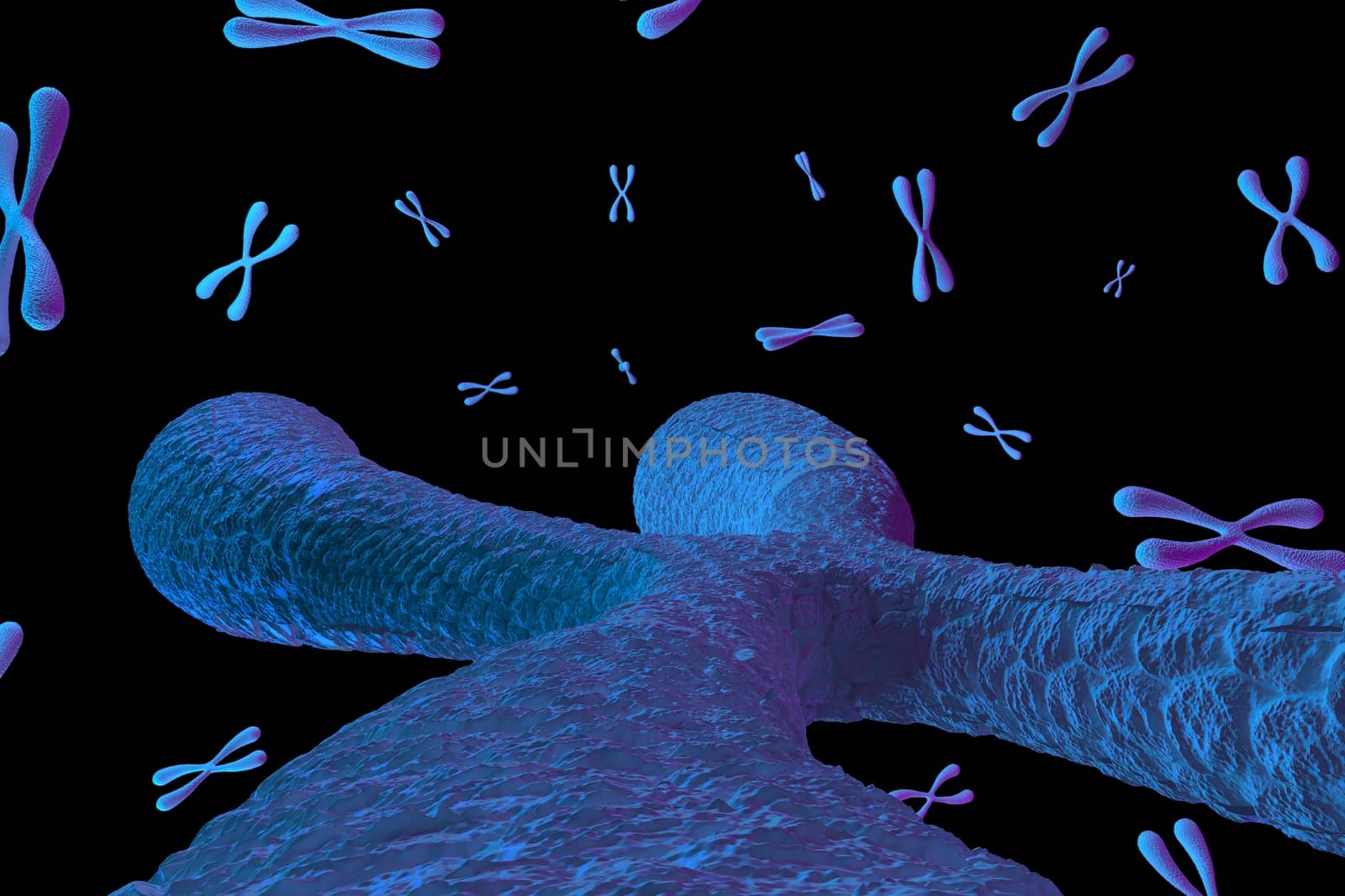3d rendering of Chromosome Abstract Scientific Background, 3d illustration.