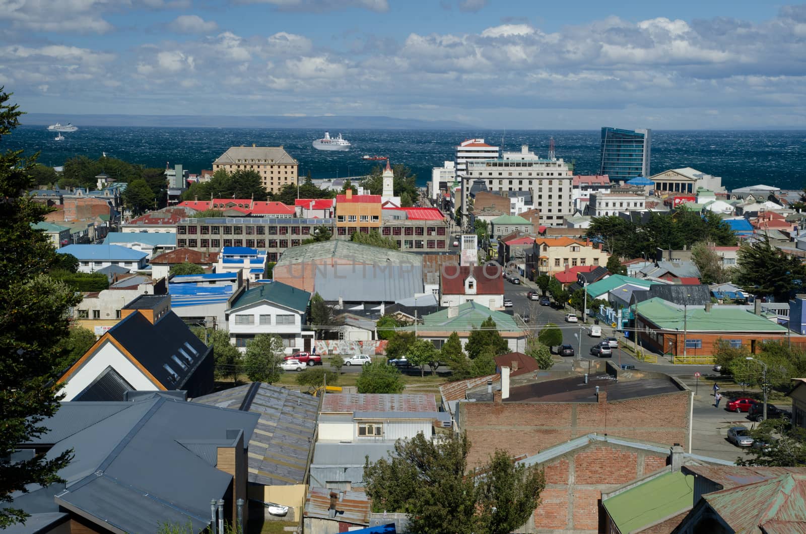 City of Punta Arenas in the Magallanes and Chilean Antarctica Region. Chile.