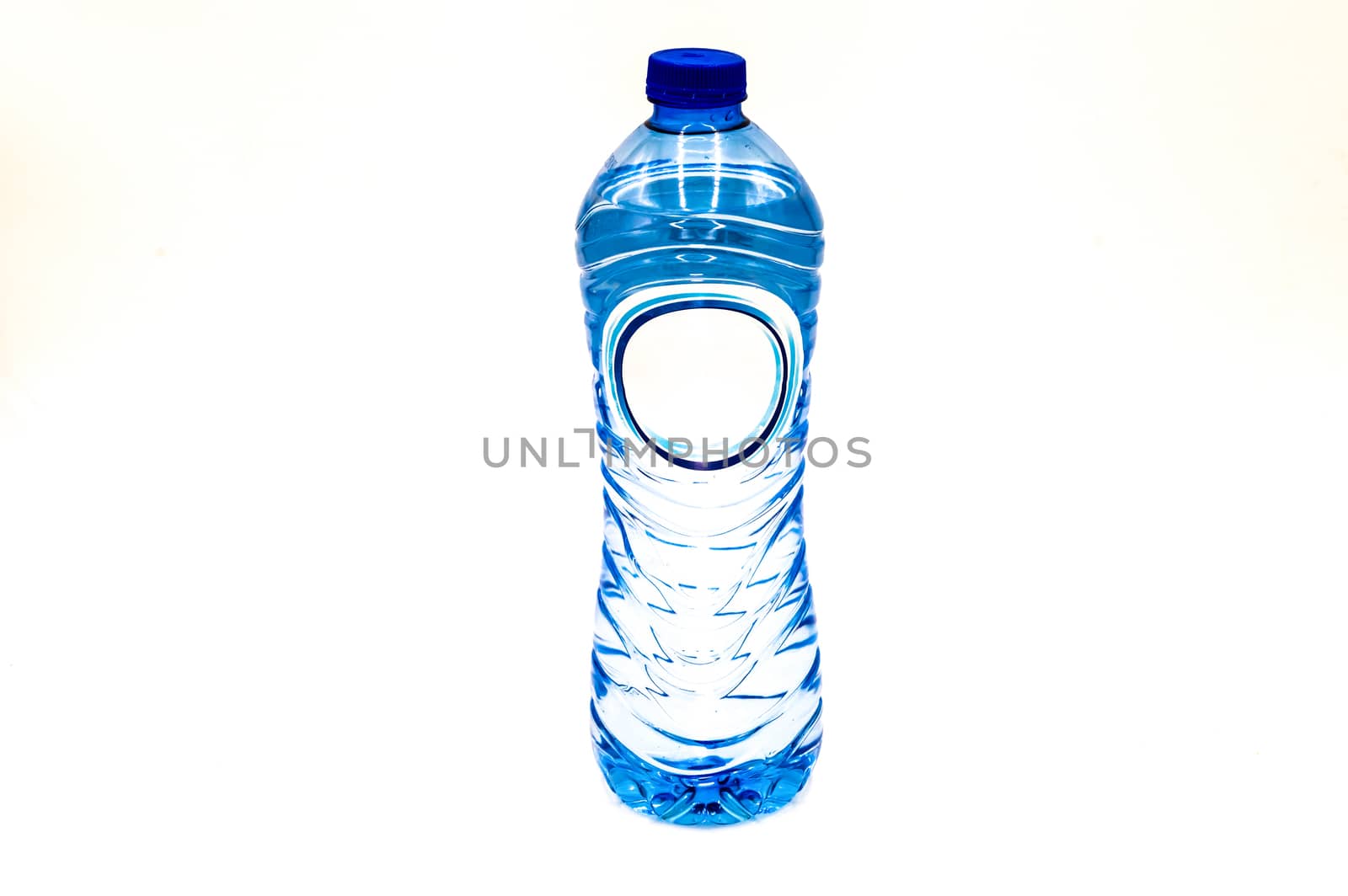 Blue plastic water bottle  by Philou1000