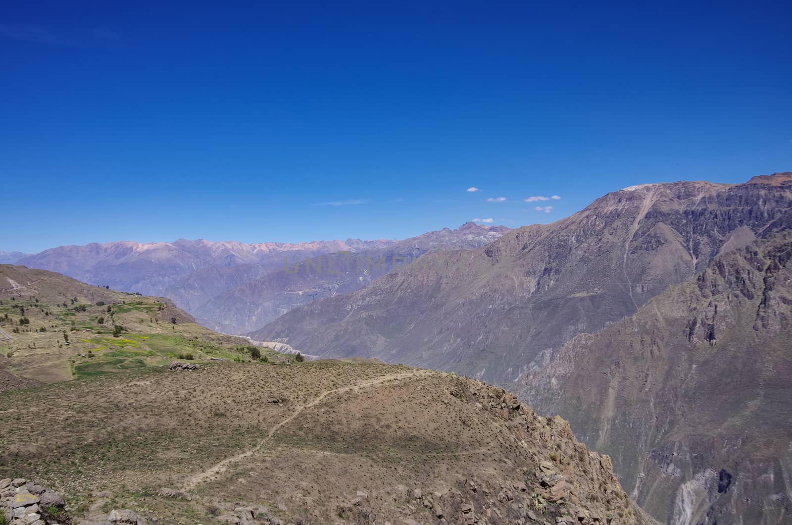 Colca canyon near Cruz Del Condor viewpoint. Arequipa region, Peru,South America.