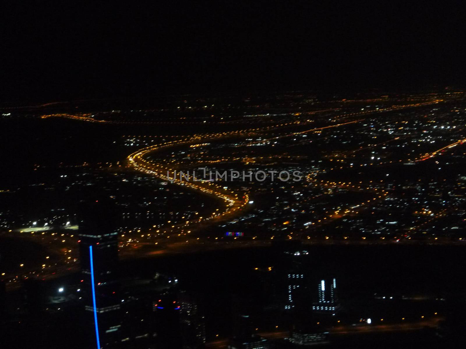 a view of Dubai at night