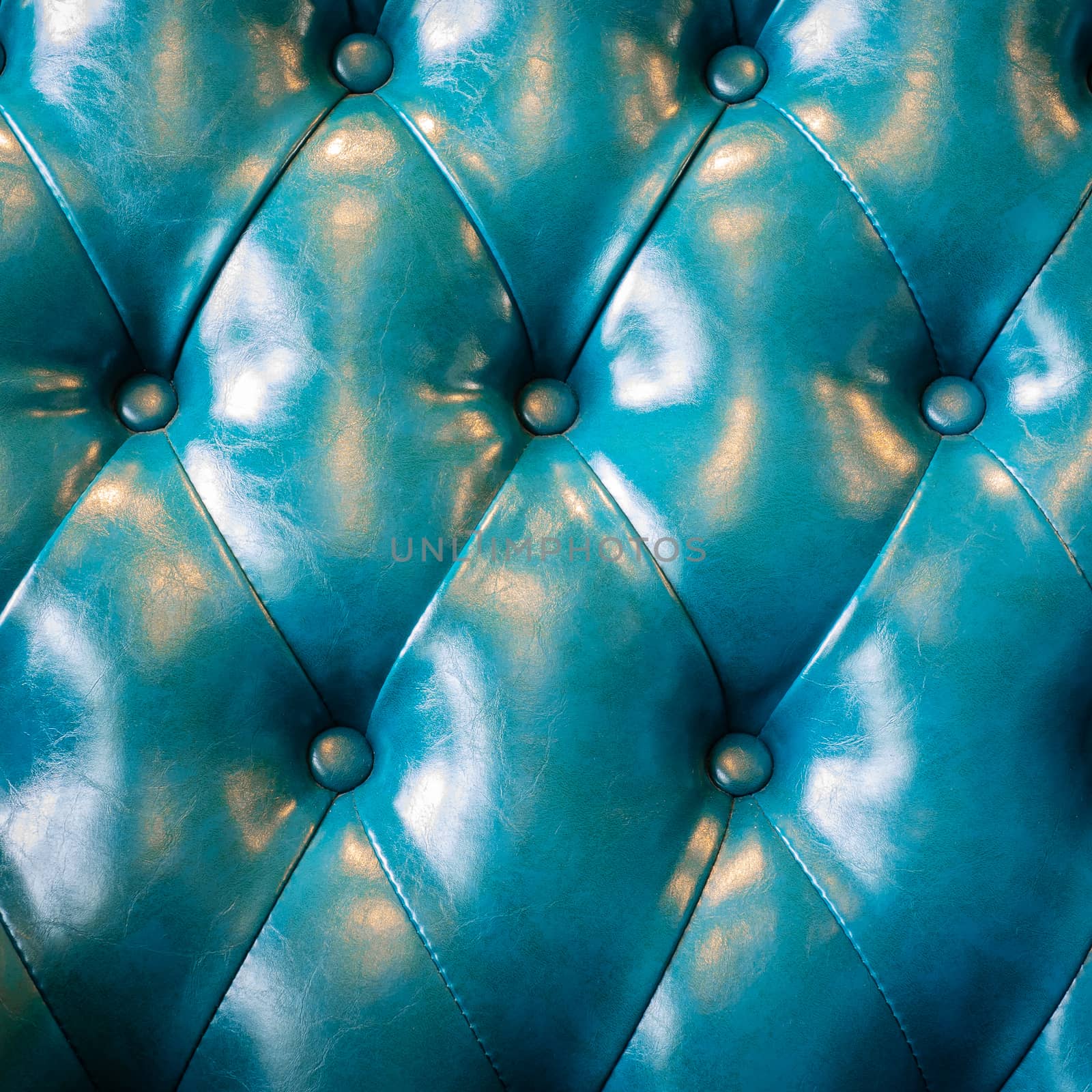 luxury blue genuine leather upholstery background, classic retr by panyajampatong