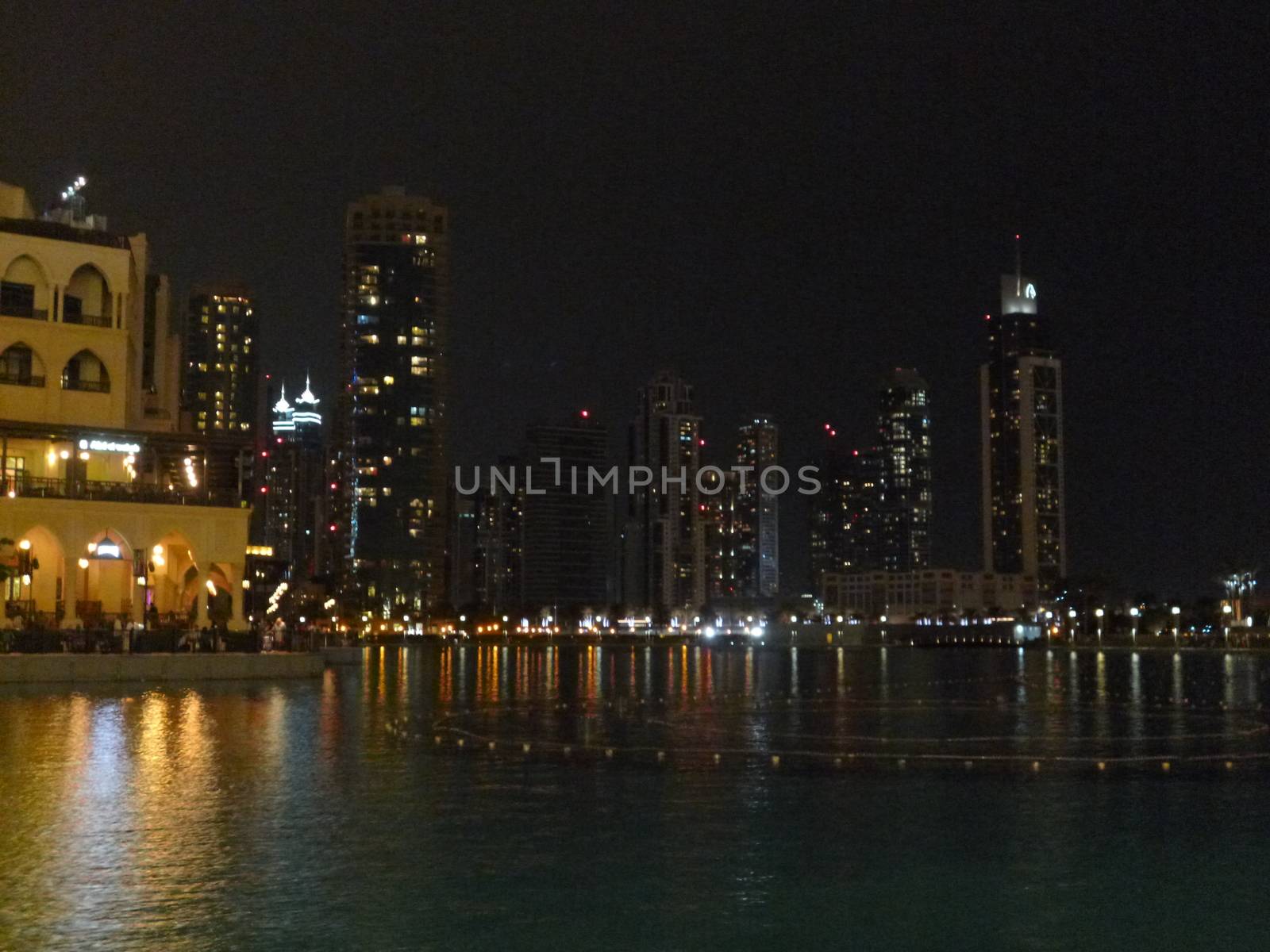 Dubai waterfront during the night