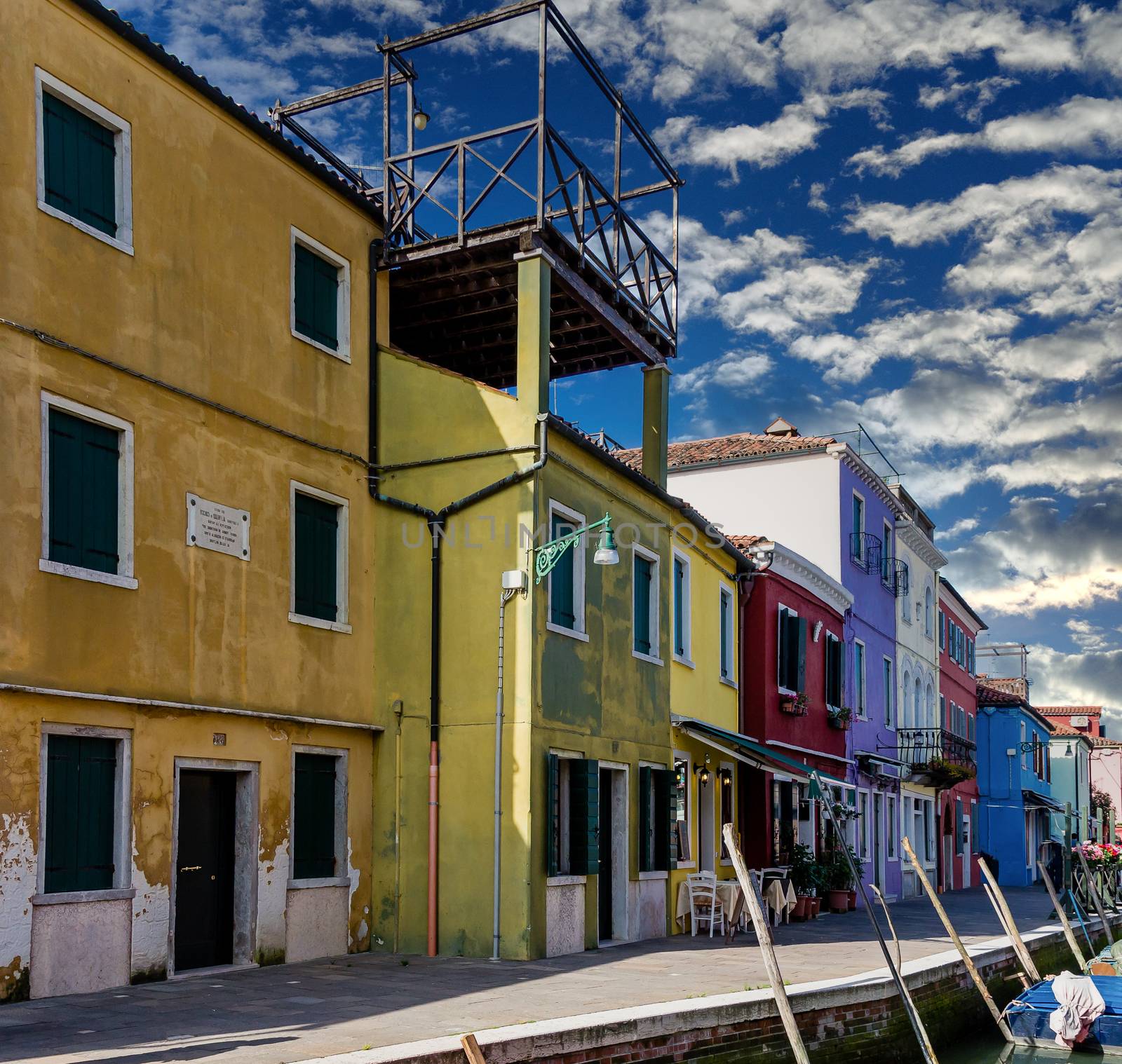 Colorful views and buildings in Burano, Venice, Italy