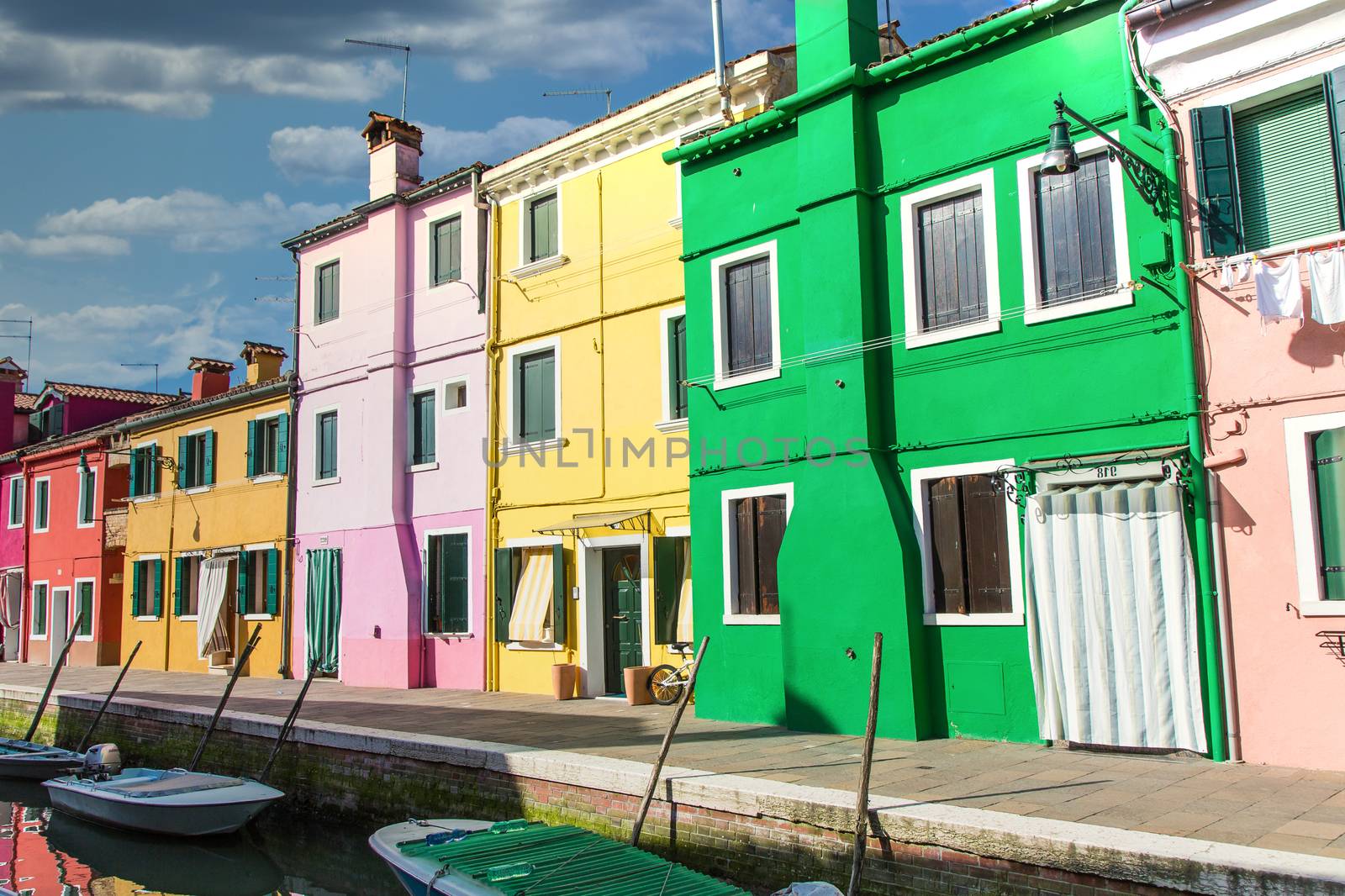 Yellow Green and Pink Burano Homes by dbvirago