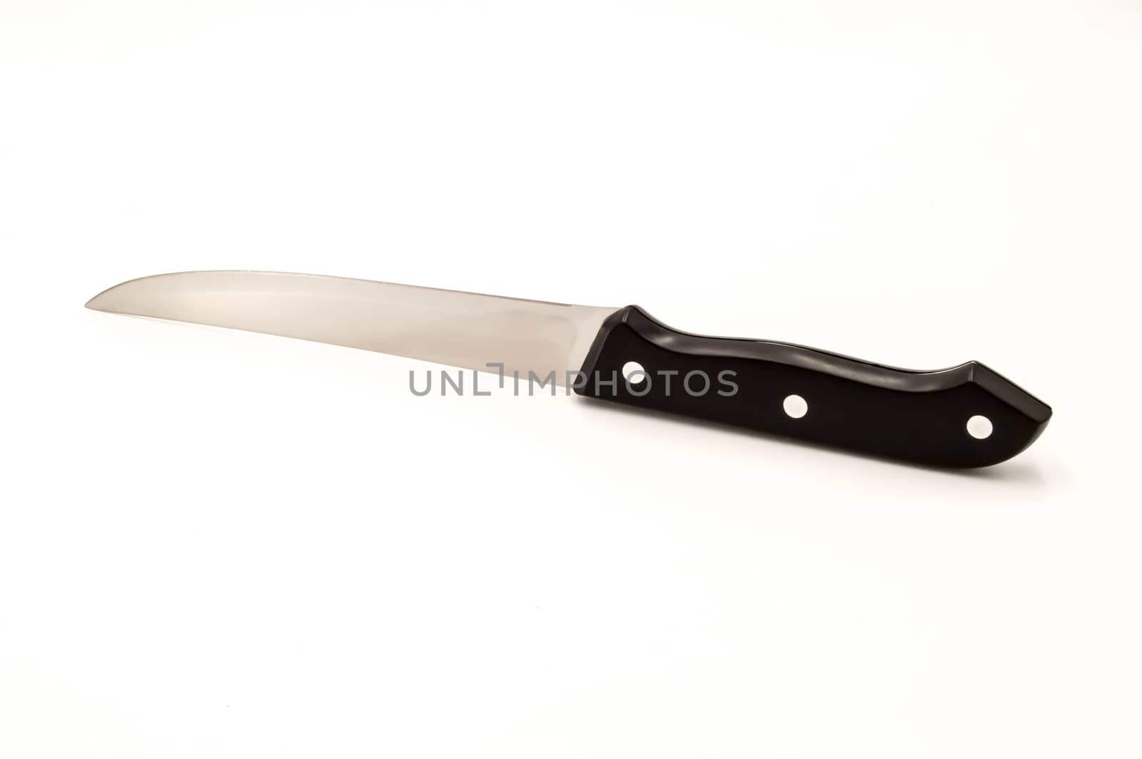 Sharp ... don't touch! Chef's kitchen knife isolated on white background, included clipping path