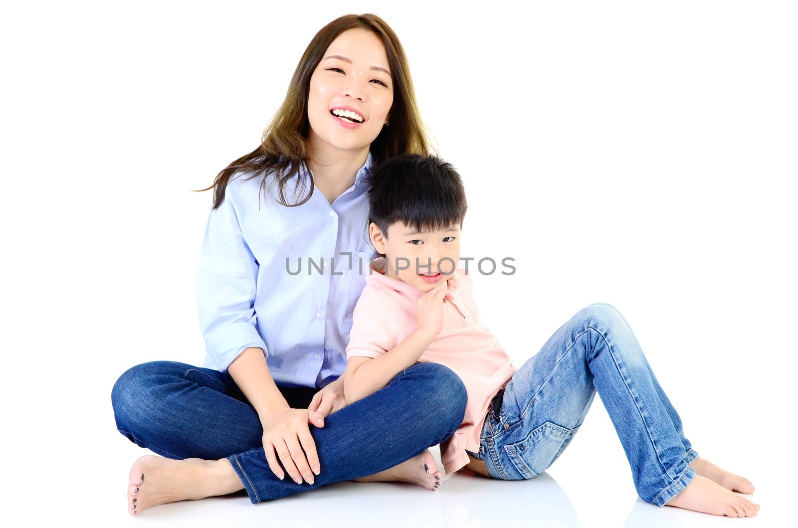 Asian mother and her son indoor portrait by yongtick