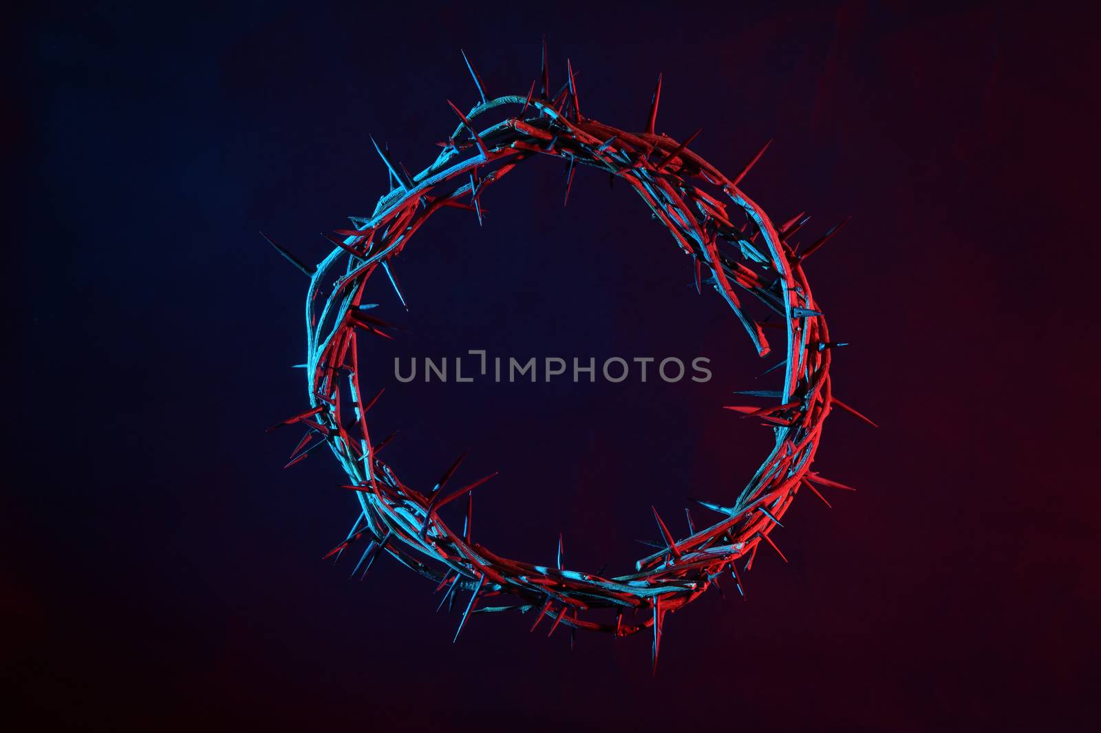Colored Crown Of Thorns On A Dark Background