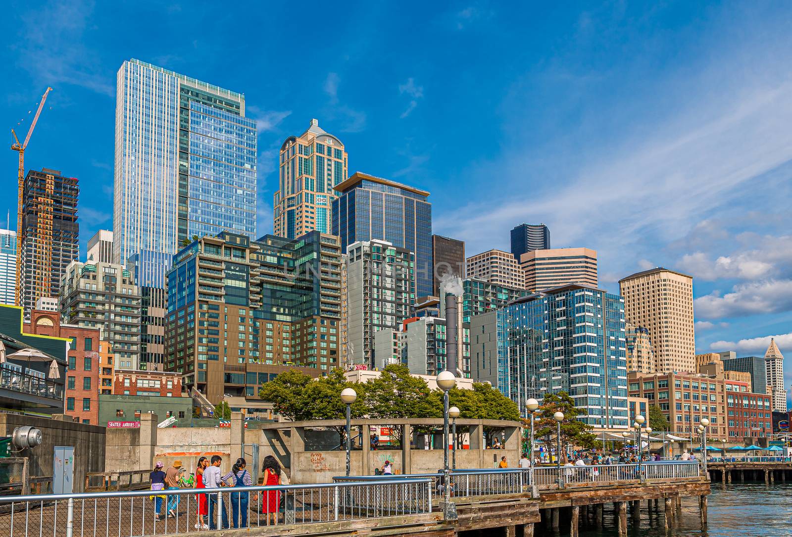 Seattle Skyline from Waterfront by dbvirago