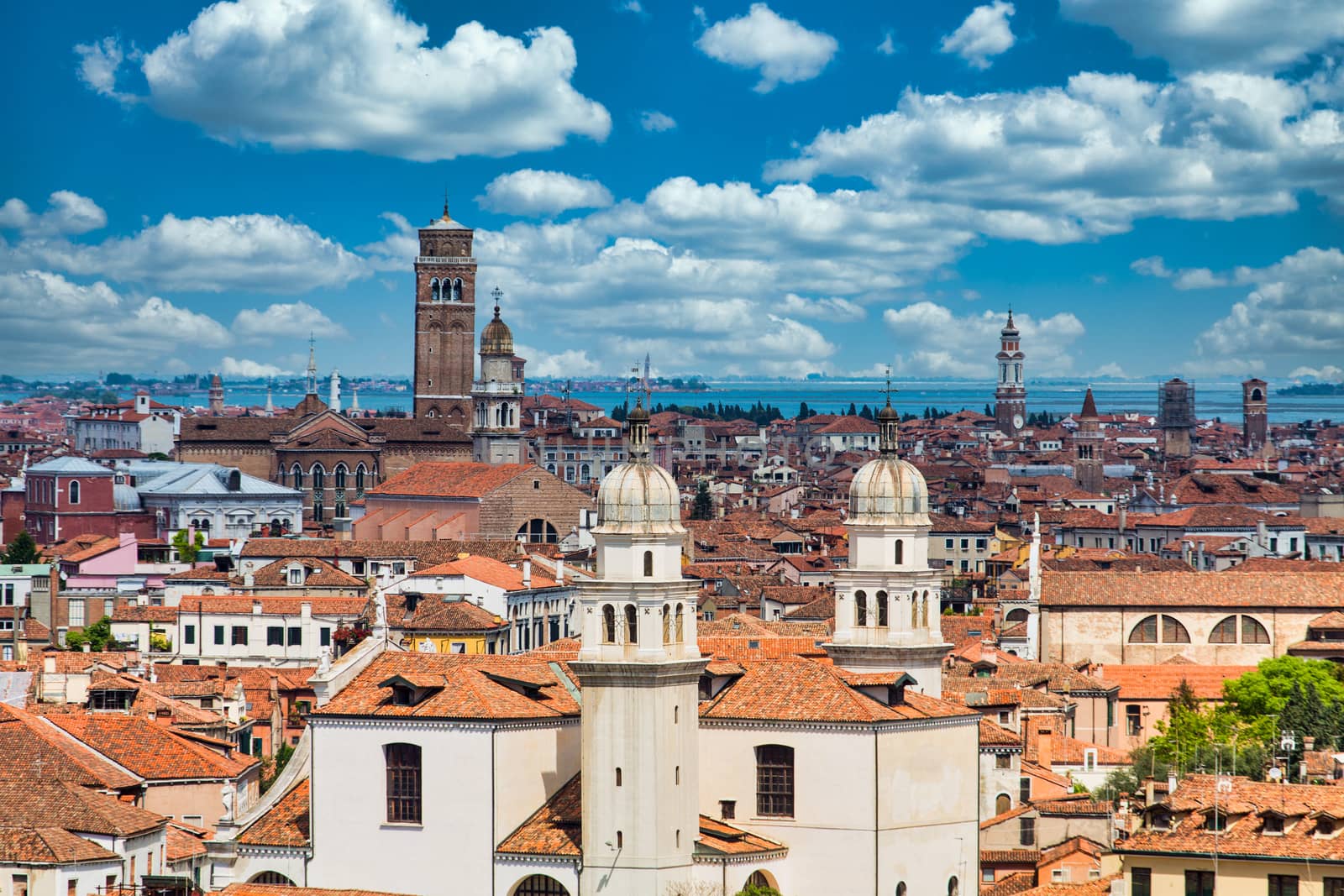 Skyline of Venice with Church Towers by dbvirago