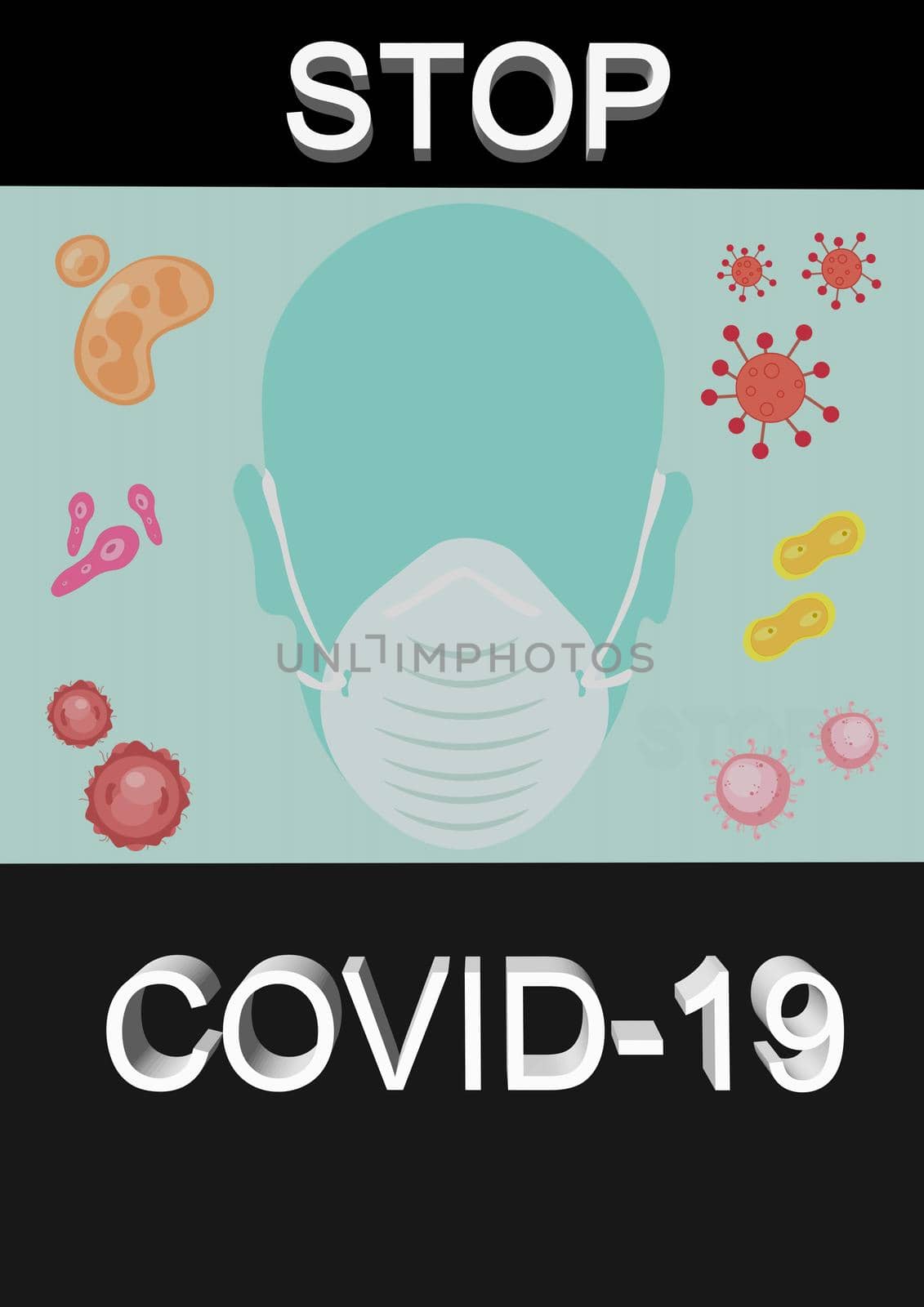 stop coronavirus and sky - 3d rendering by mariephotos