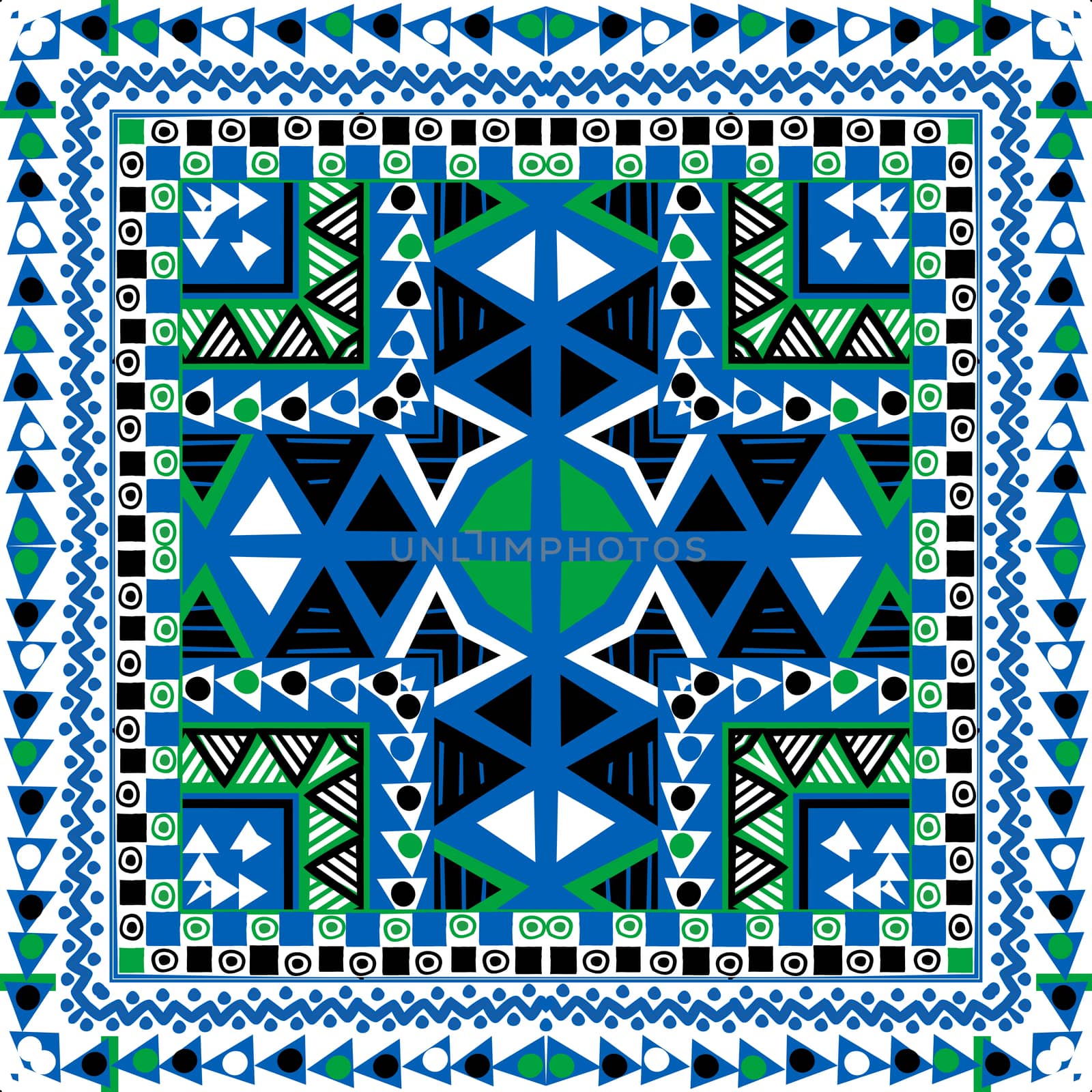 Geometrical background with ethnic motifs by hibrida13