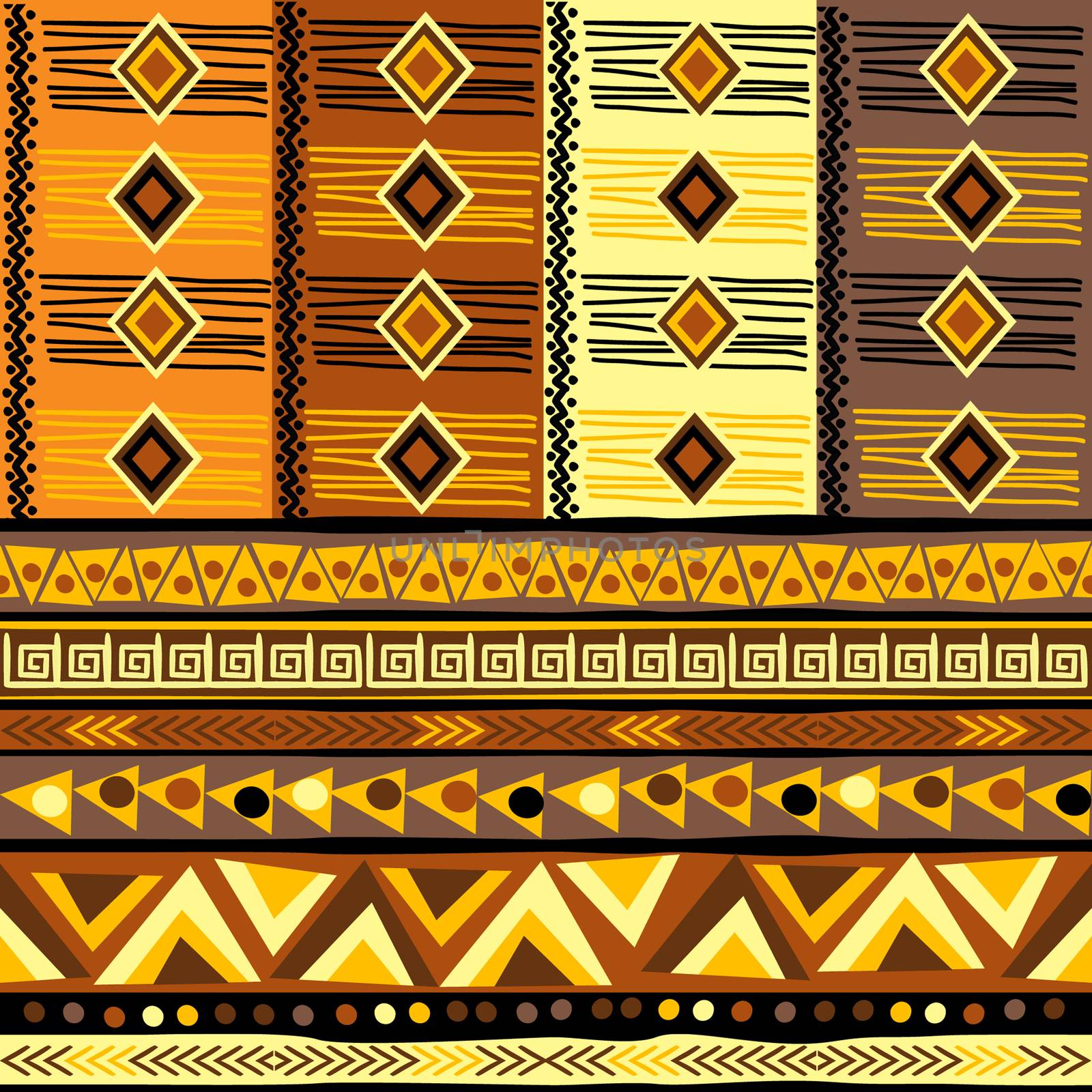 Decorative background with african geometric motifs