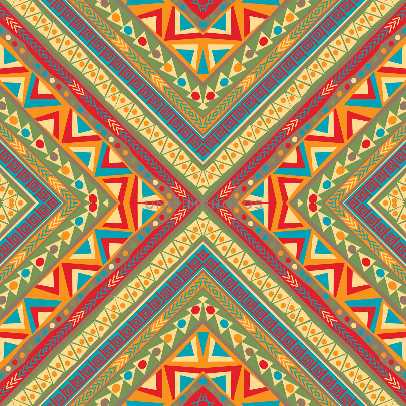 Tribal seamless colorful geometric pattern