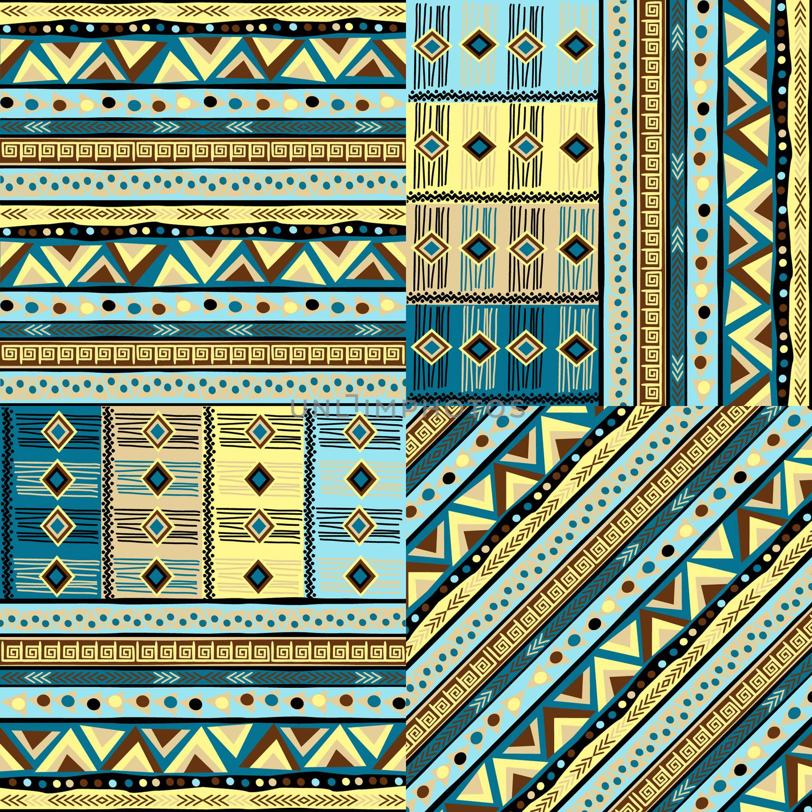 Decorative backgrounds collection with geometric motifs by hibrida13