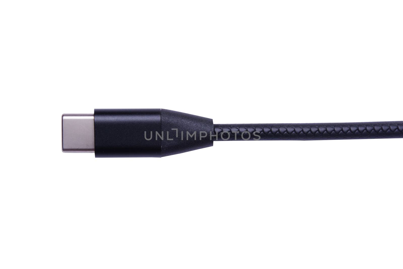USB Type C, USB-C isolated on white background with clipping path 