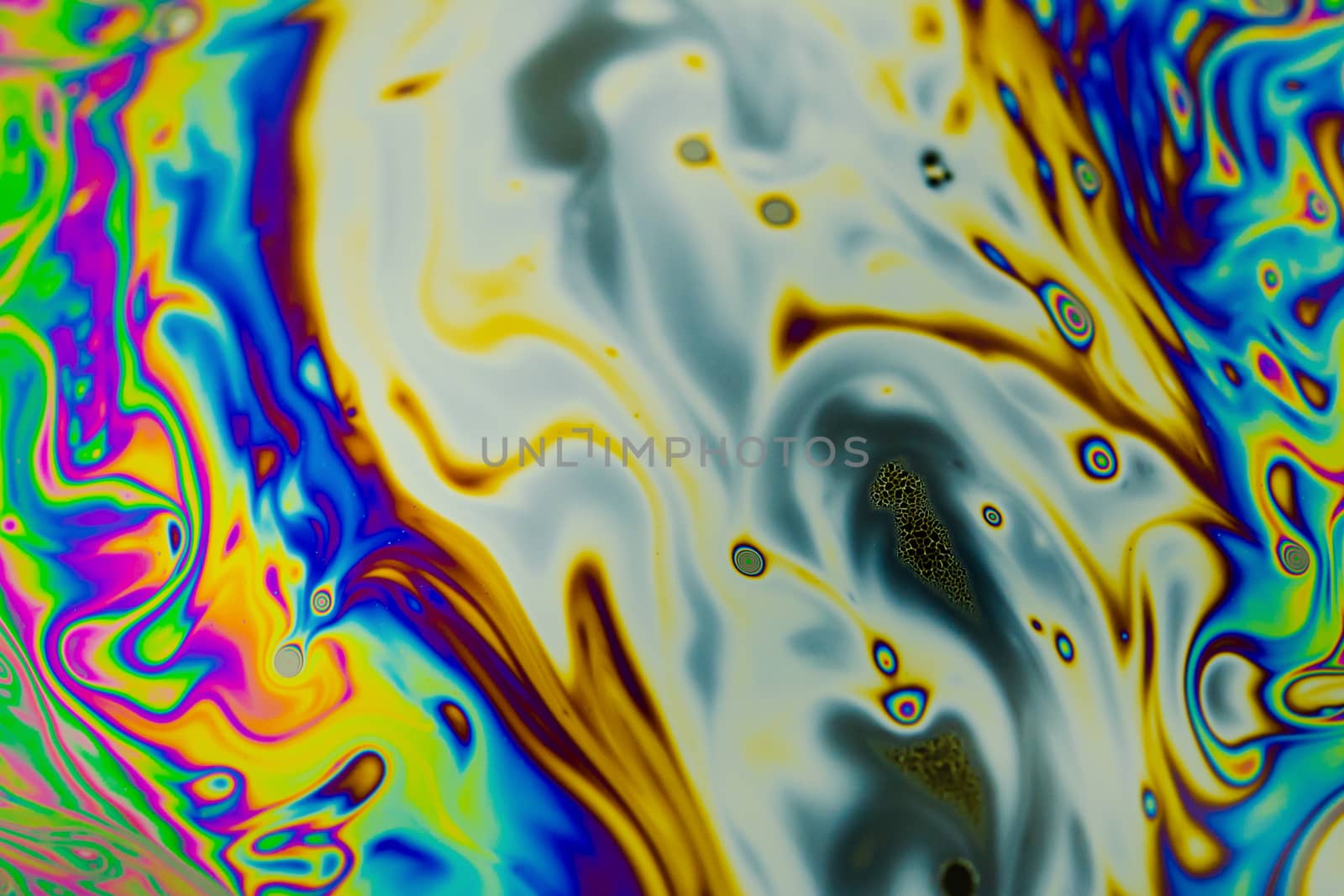 Close up soap bubble background. Psychedelic abstract background