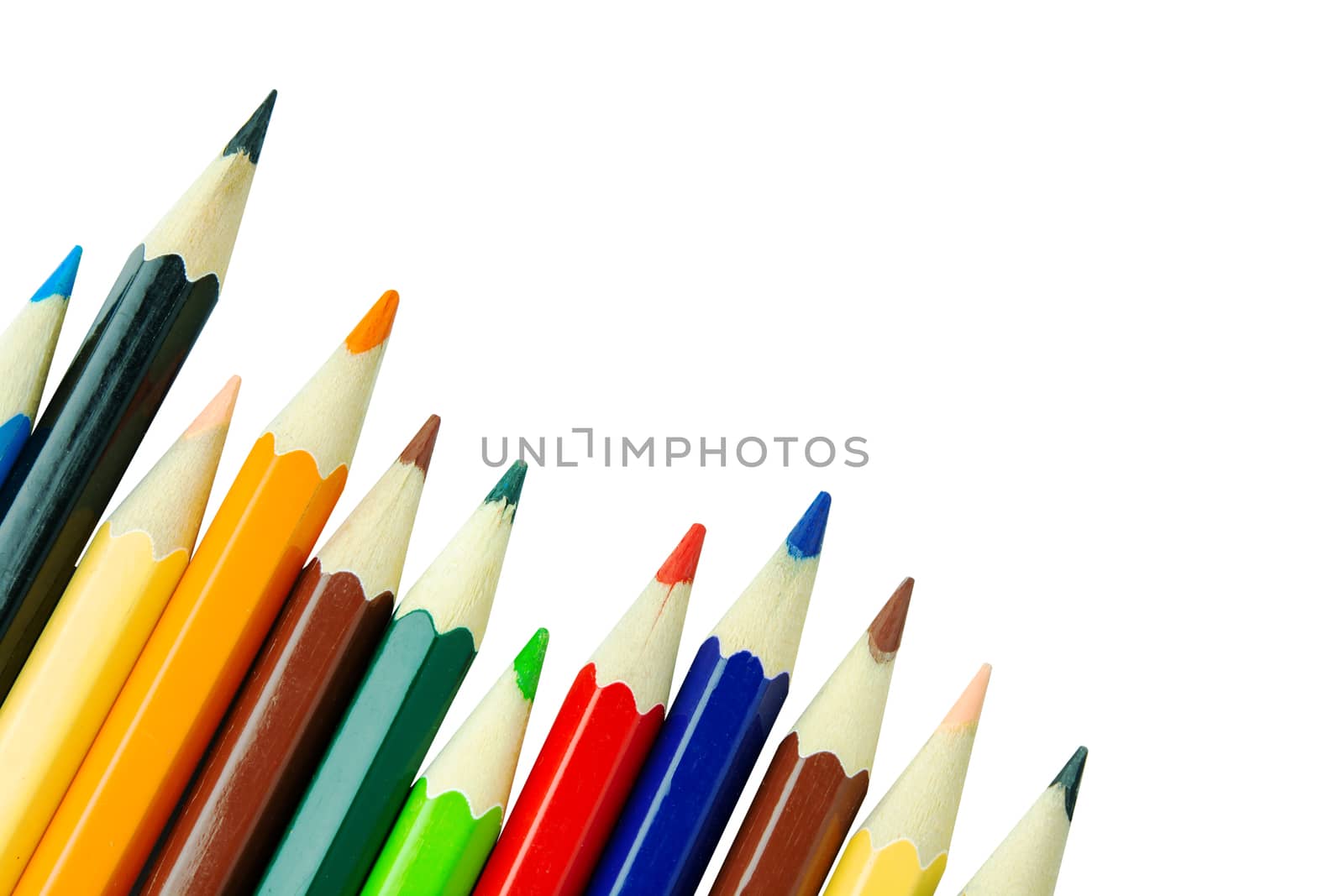 Colored pencils isolated on white background with clipping path by sunnygb5