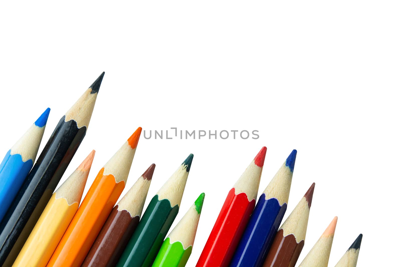 Colored pencils isolated on white background with clipping path by sunnygb5