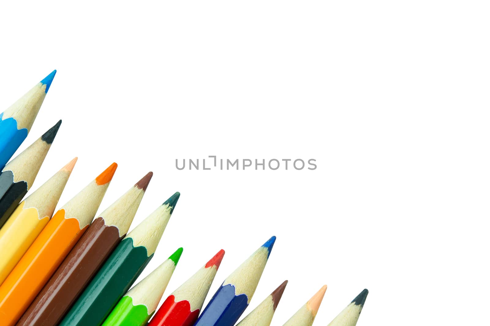 Colored pencils isolated on white background with clipping path by sunnygb5