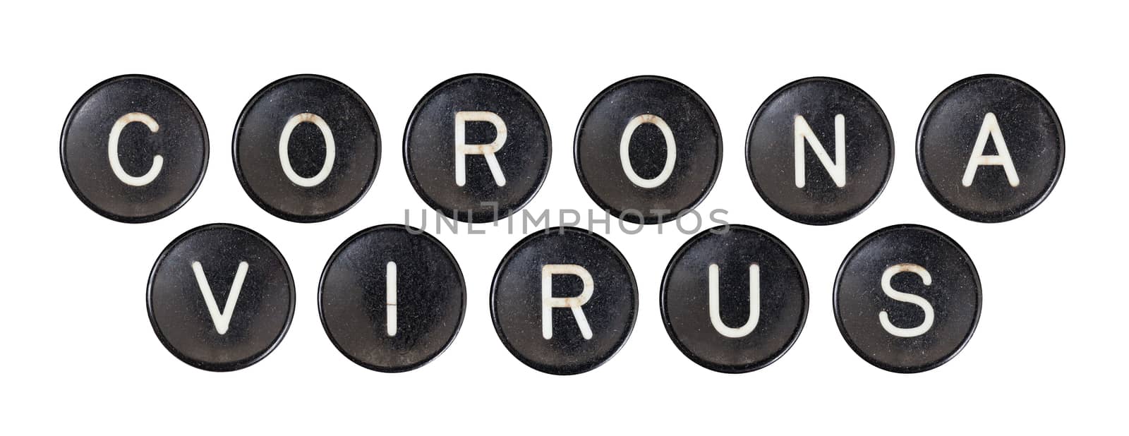 Old vintage typewriter buttons - Isolated on white by michaklootwijk