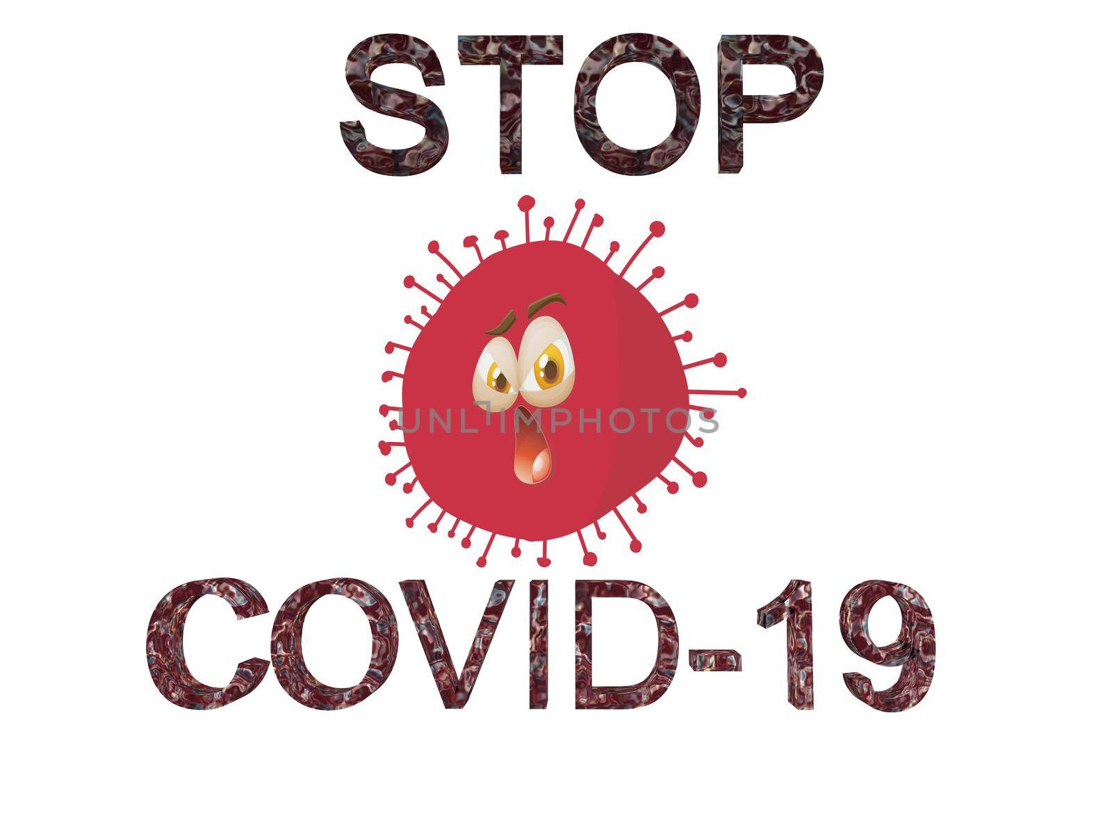 stop coronavirus and virus white background - 3d rendering by mariephotos