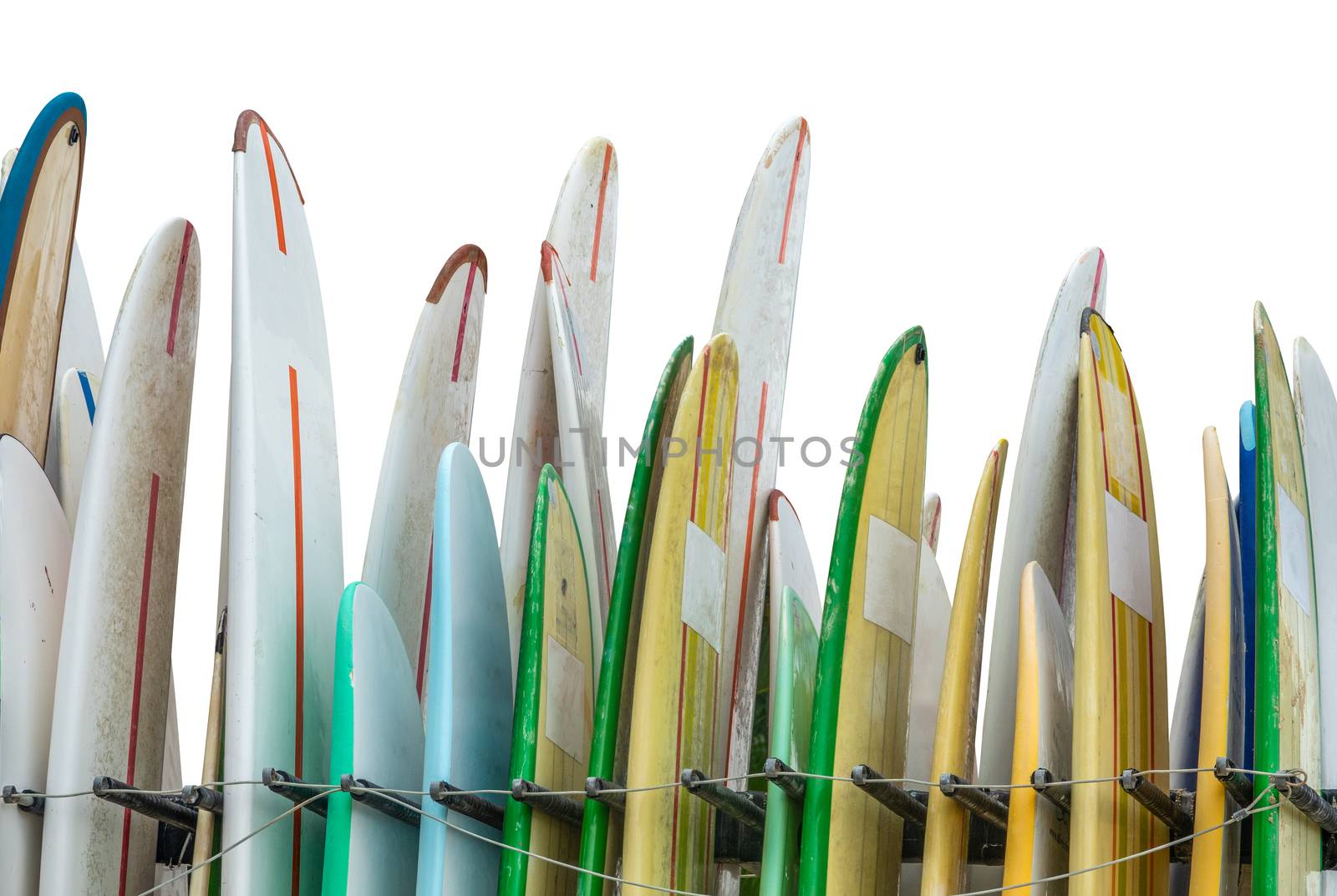 A Rack Of Rental Surfboards by mrdoomits