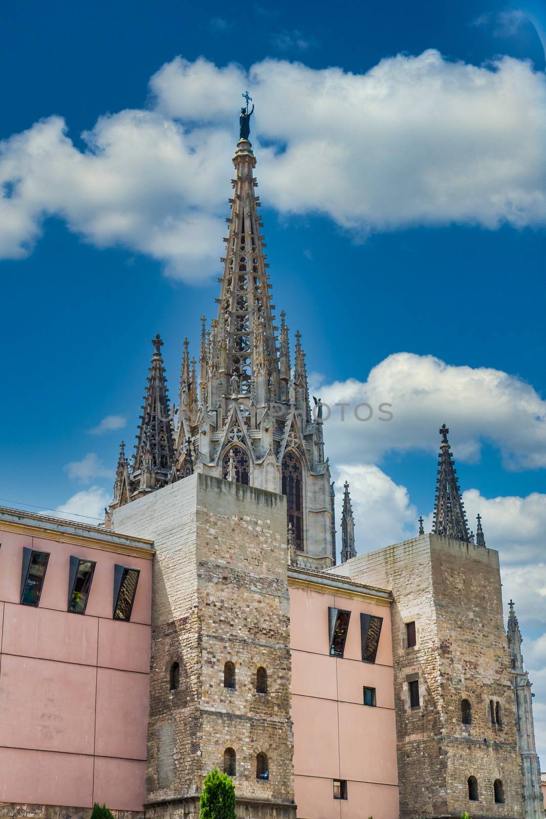 Gothic Church Spires over Barcelona by dbvirago