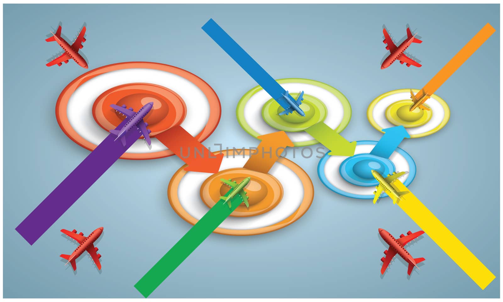 planes reaching to platform from various directions by aanavcreationsplus