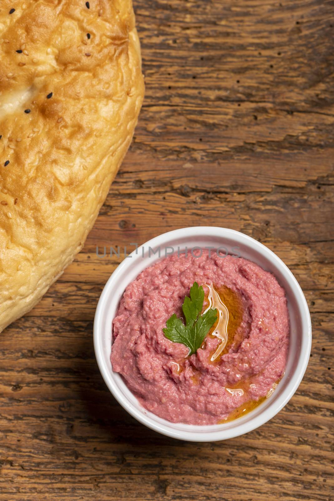 arabic humus spread with bread by bernjuer