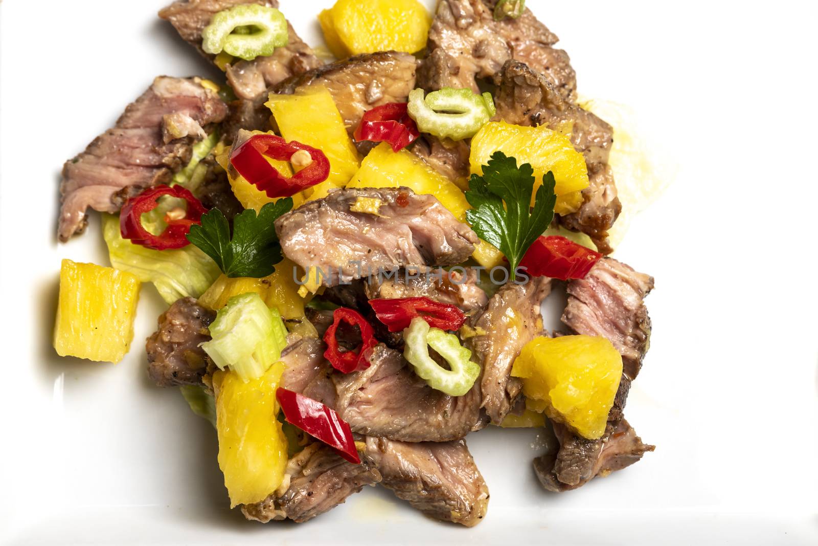 thai meat salad with pineapple