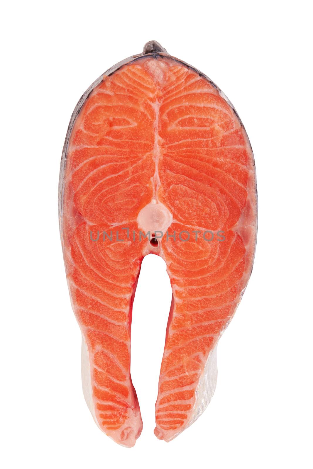 Salmon steak isolated on a white background 