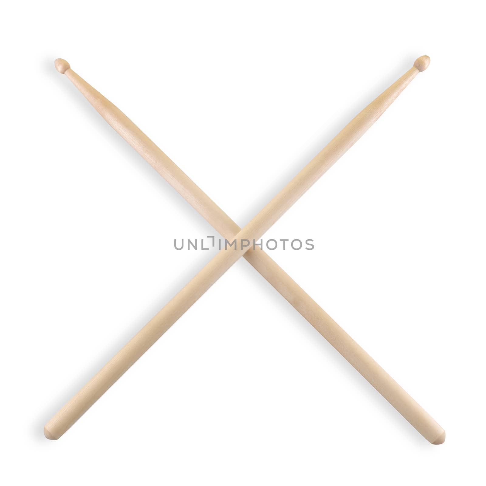 set of crossed drum sticks isolated on white by VivacityImages