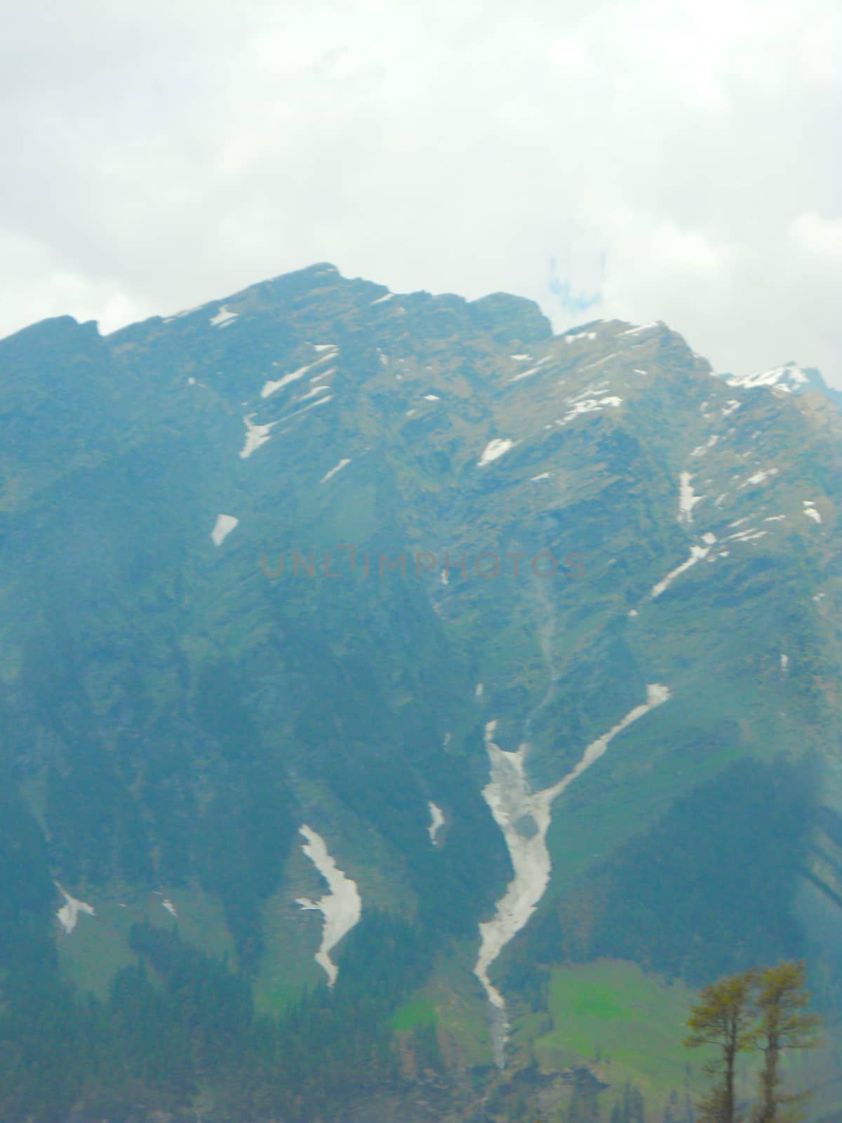 a snow mountain range in north india