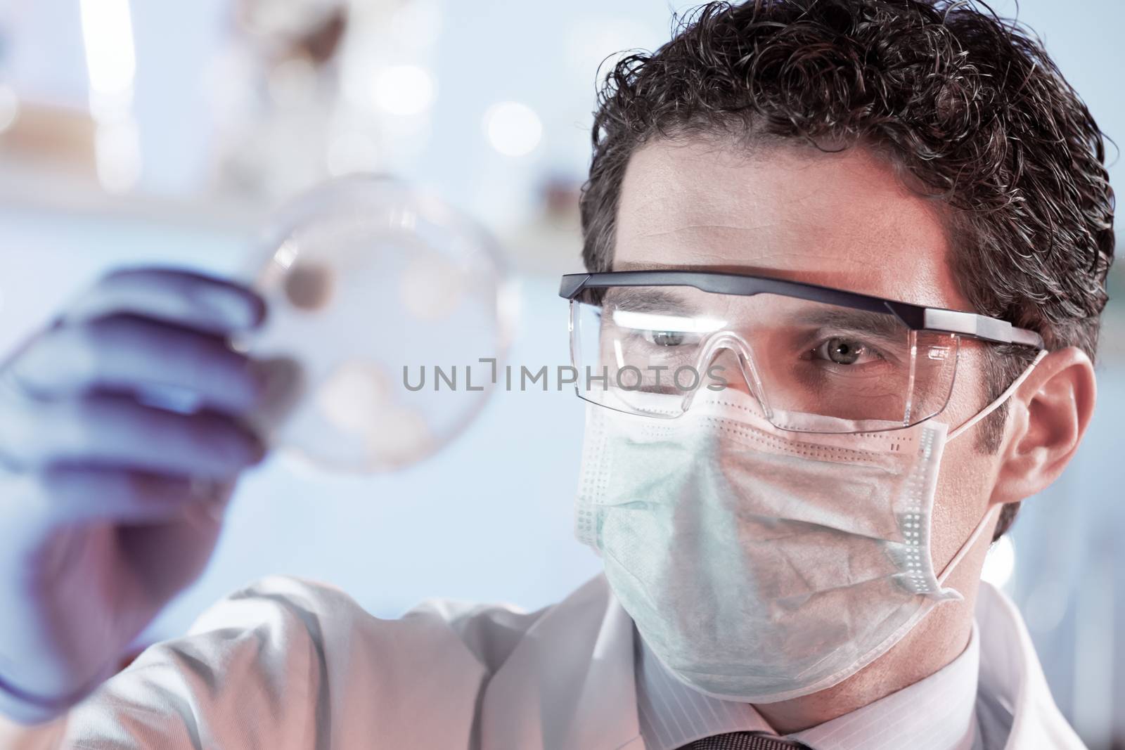 Scientist working in the corona virus vaccine development laboratory research facility. Corona virus pandemic concept. Development of virus treatment drug.