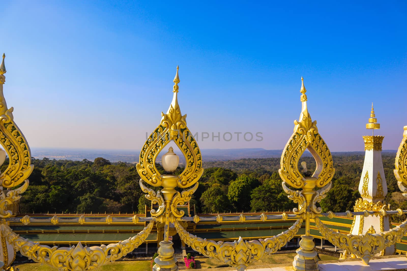 Thailand nature. View from a Buddhist Temple in Bangkok, Thailand. The photo is taken on 25.12.19