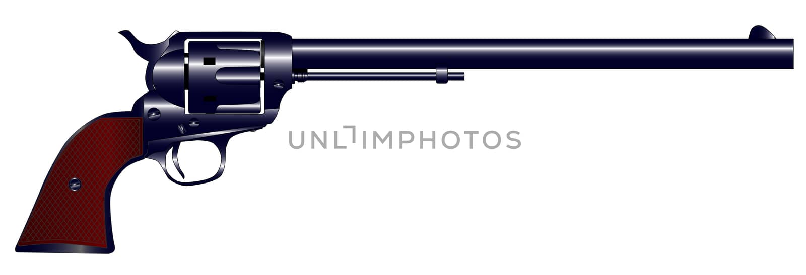 The Wyatt Earp Buntline Special long barrel six gun.