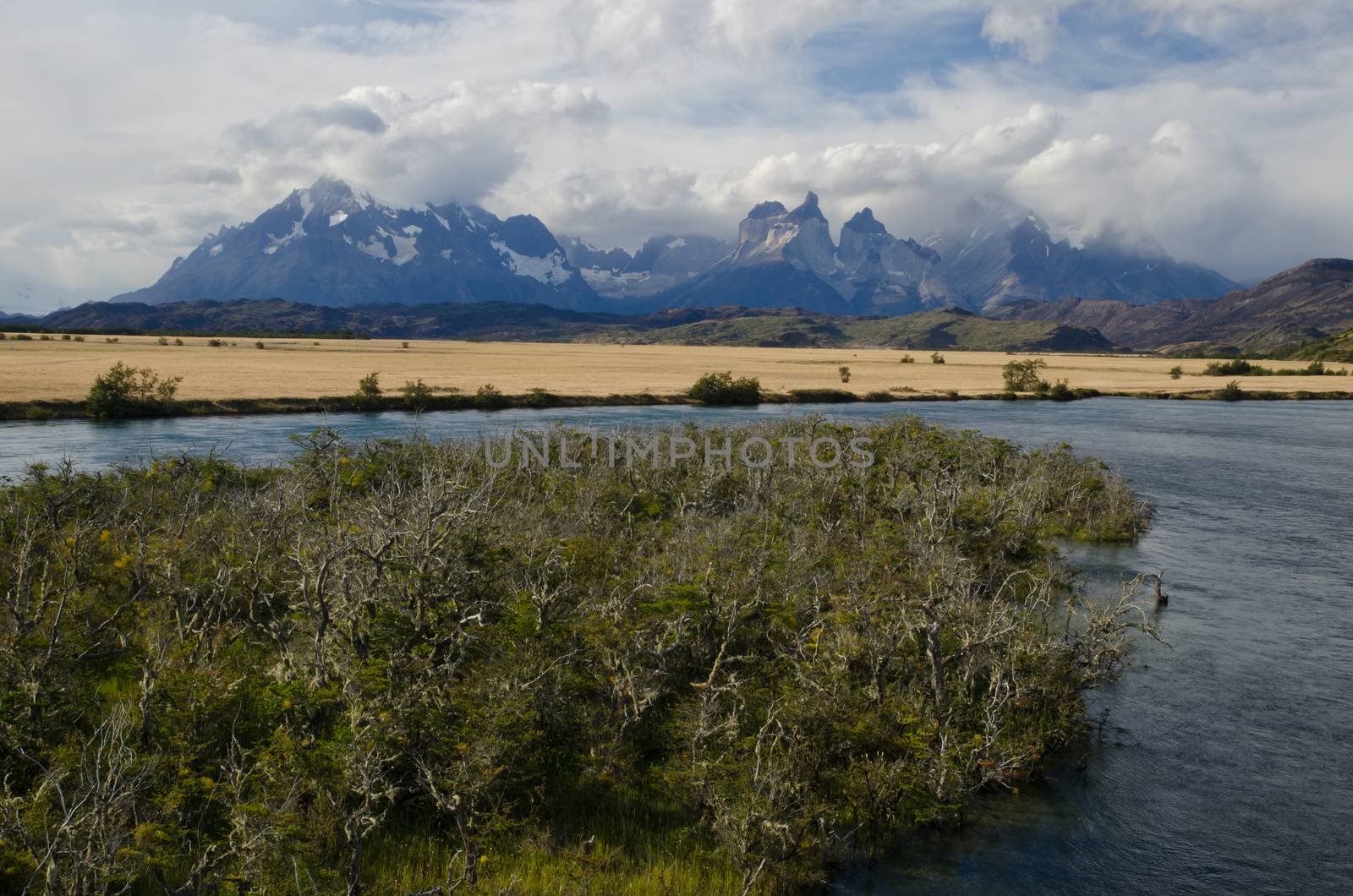 Toro Lake and Cordillera Paine in the Torres del Paine National Park. by VictorSuarez