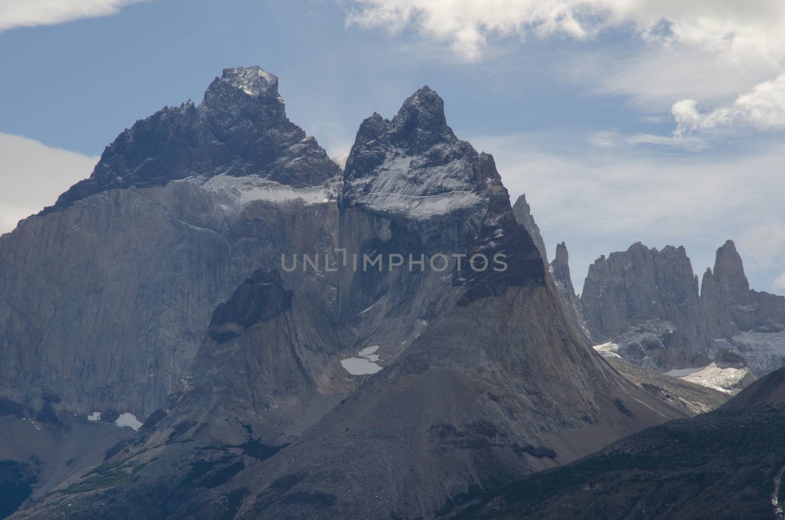 Paine Horns in the foreground Towers of Paine in the background. by VictorSuarez