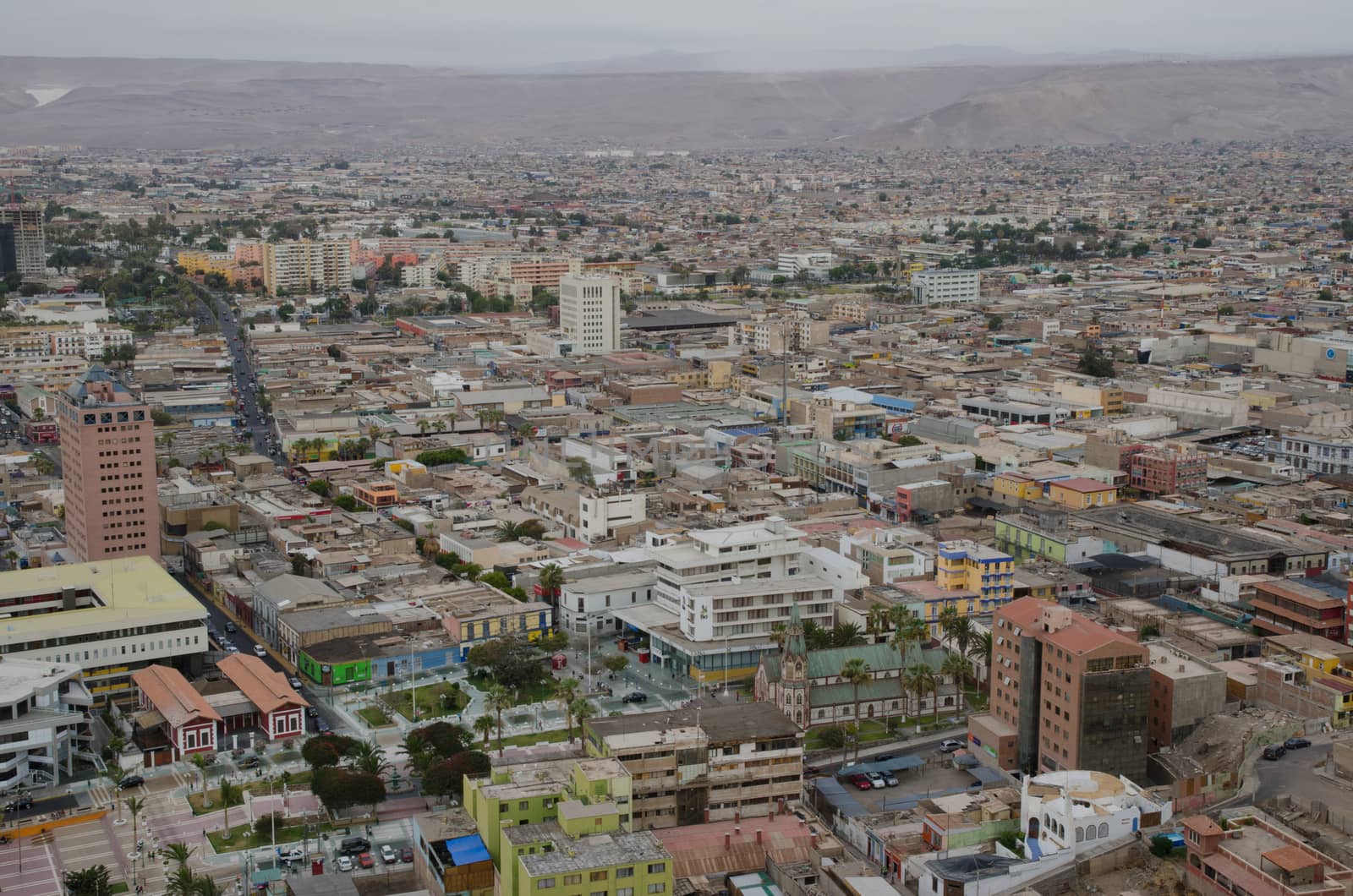 City of Arica in the Arica y Parinacota Region. Chile.