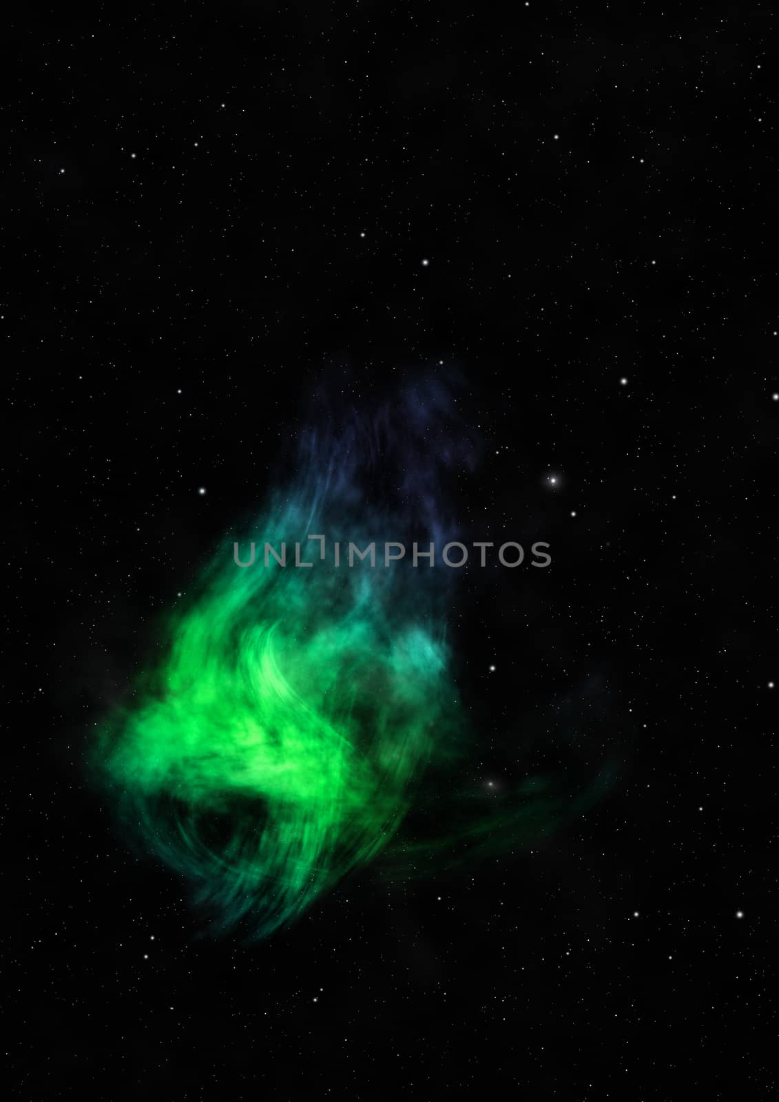 Far being shone nebula and star field against space. "Elements of this image furnished by NASA". 3D rendering.