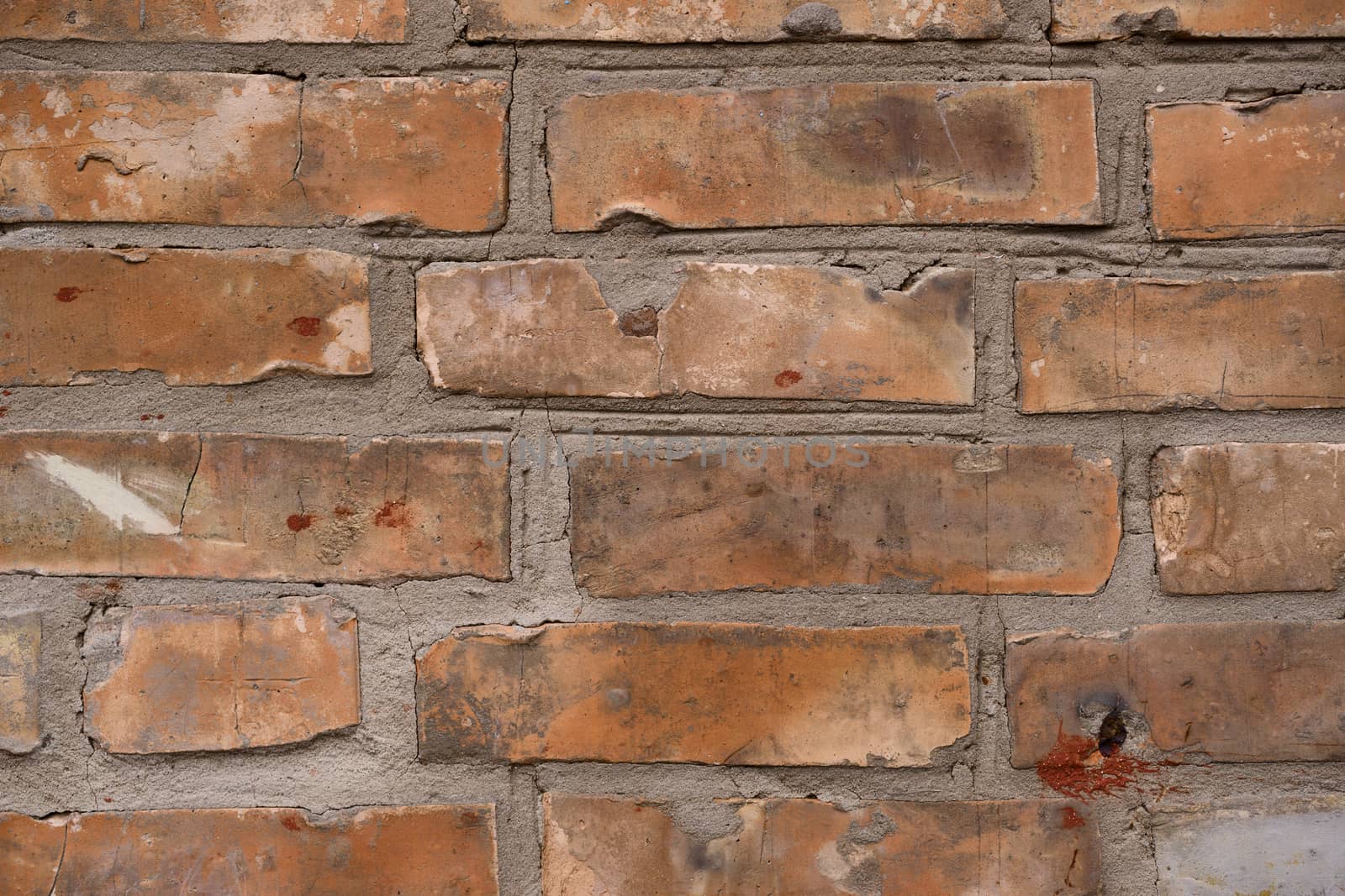 Old orange brick wall pattern. Brick background. Good wallpaper. by alexsdriver