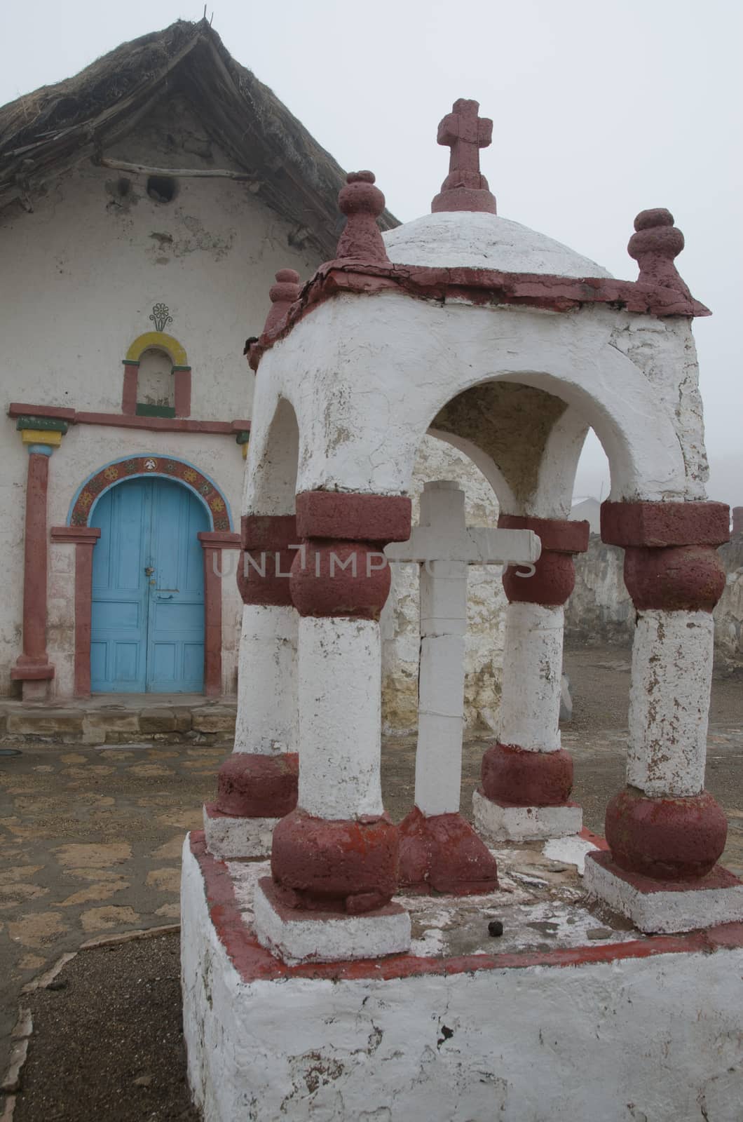 Facade of the Parinacota church in Lauca National Park. by VictorSuarez