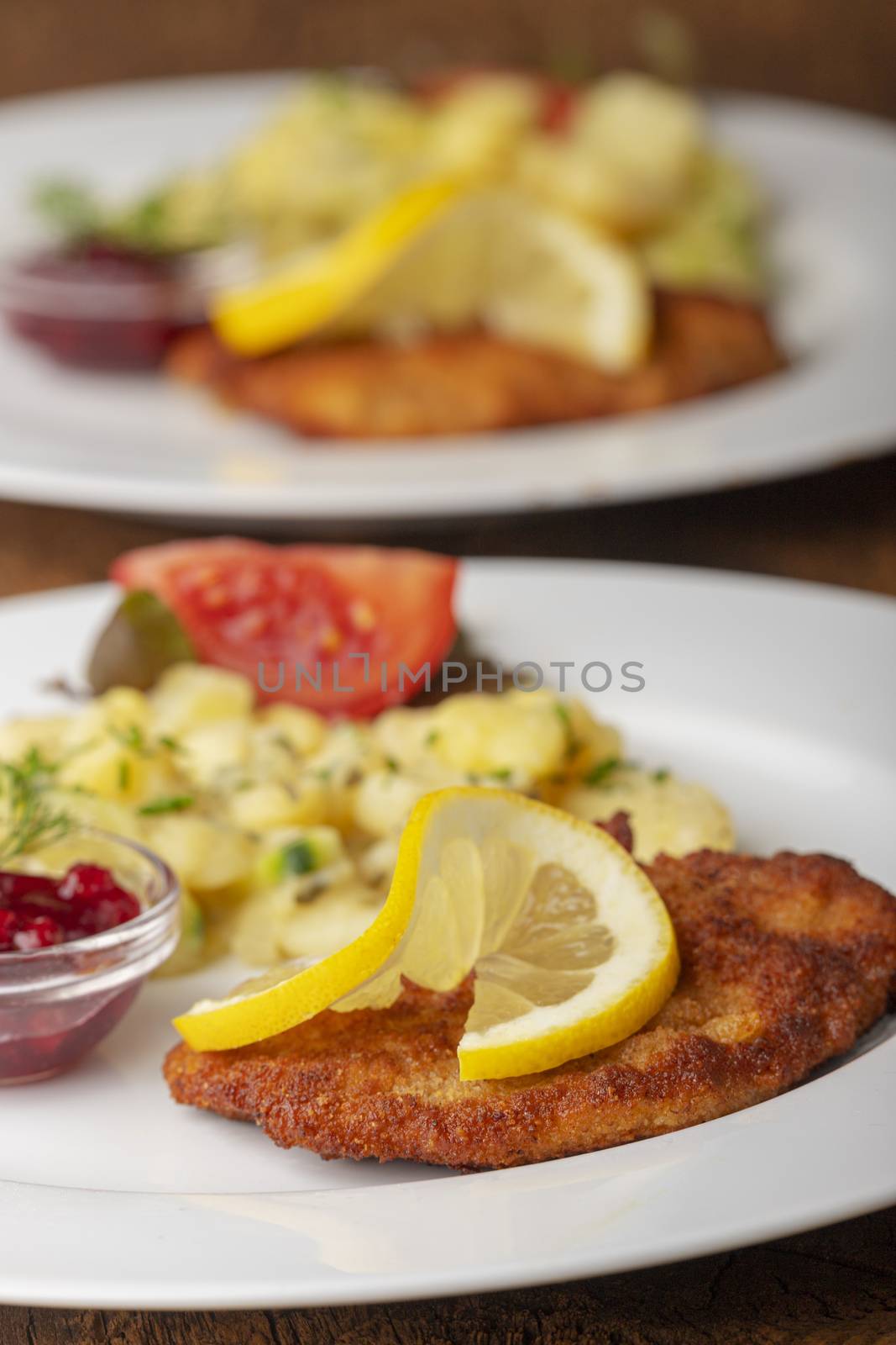 wiener schnitzel with potato salad