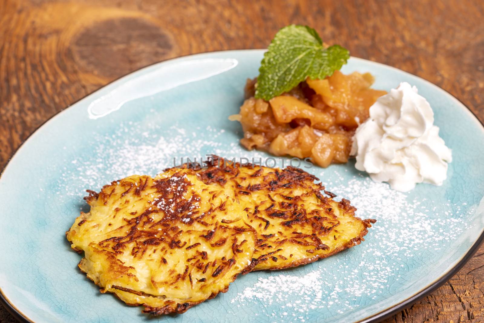 bavarian sweet hash browns on a plate