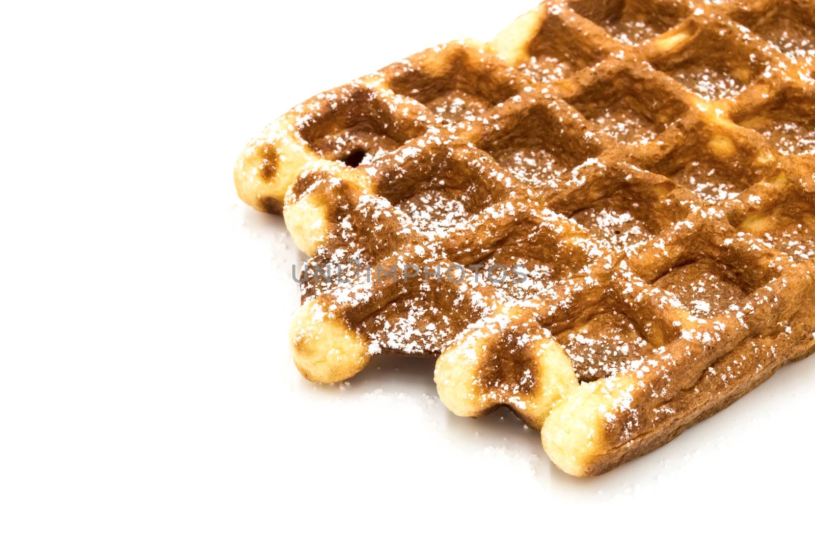 Freshly baked Belgian waffles, close-up. Dessert by Philou1000