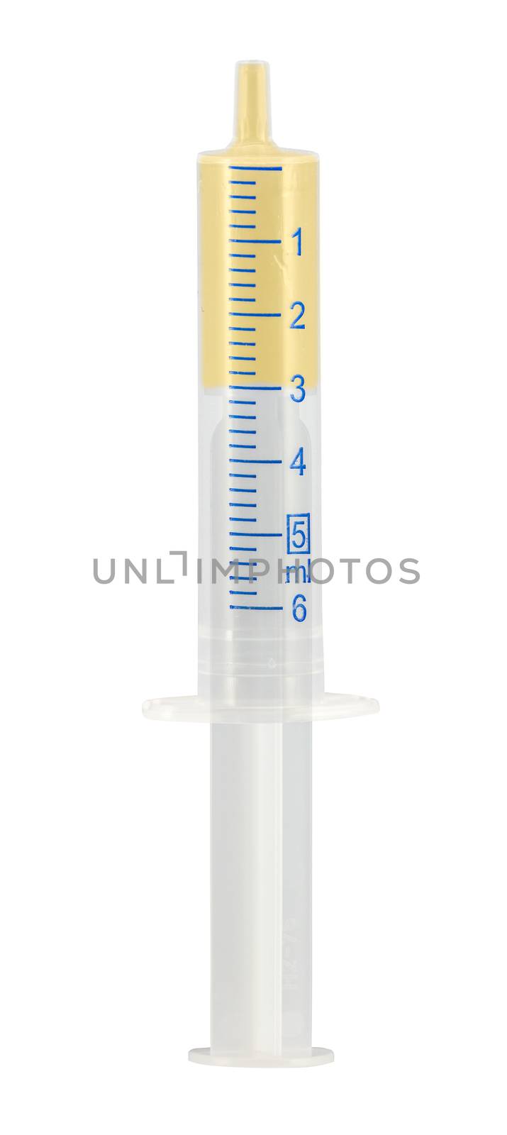 Isolated Syringe Full Of Medicine Or Vaccine On A White Background