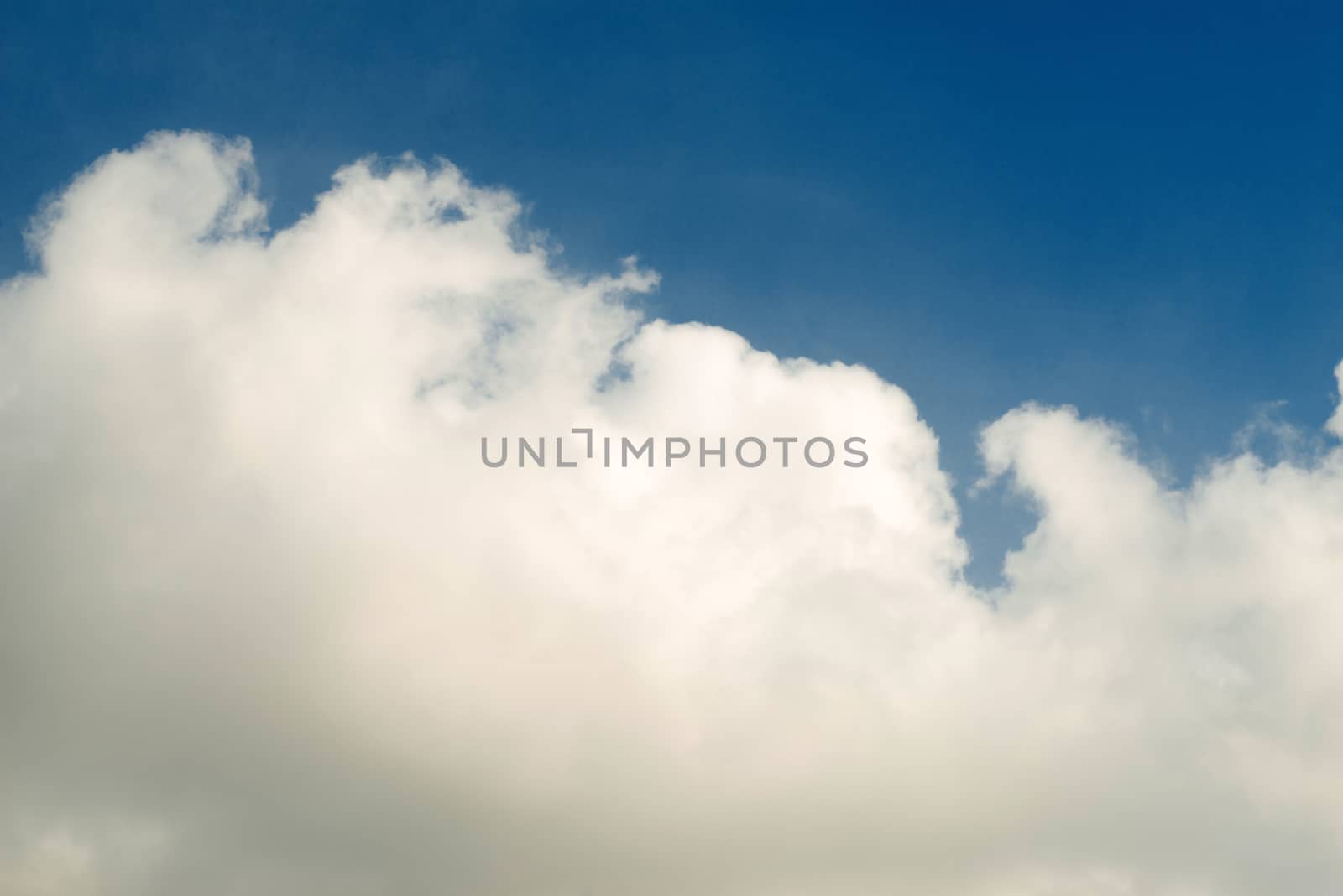 Soft White clouds in the blue sky, Blue sky and clouds background.