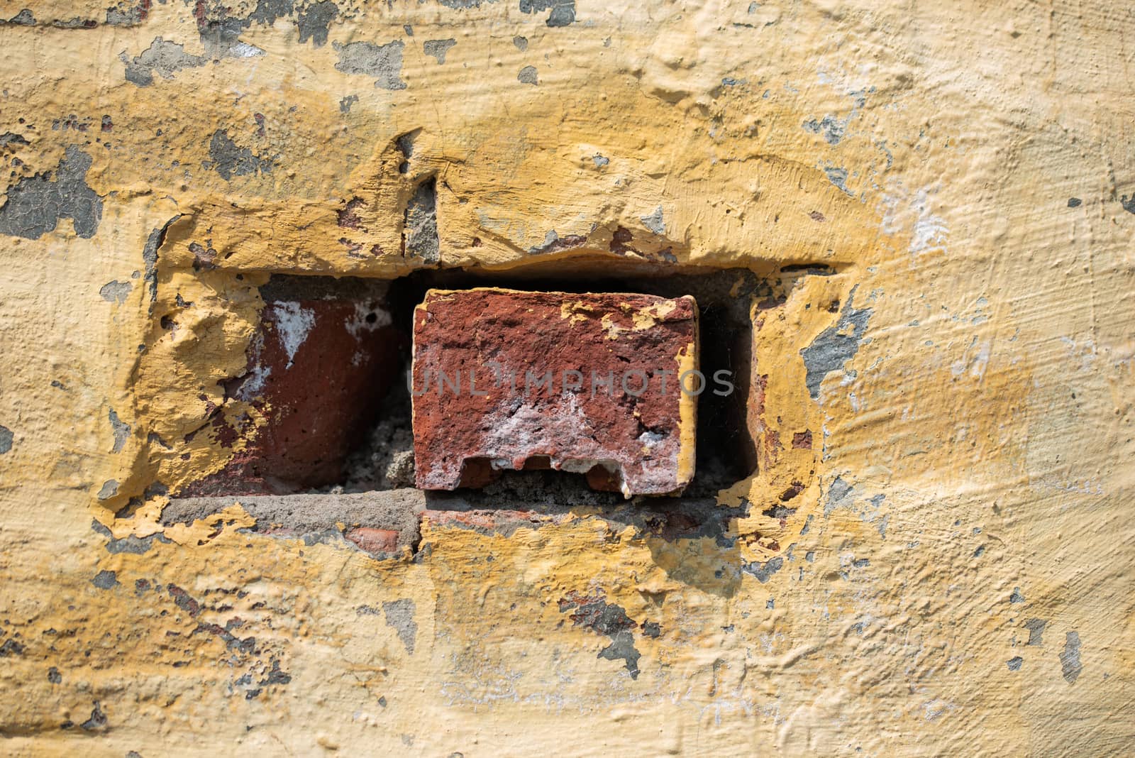 Yellow color Grungy Brick wall texture background by shaadjutt36